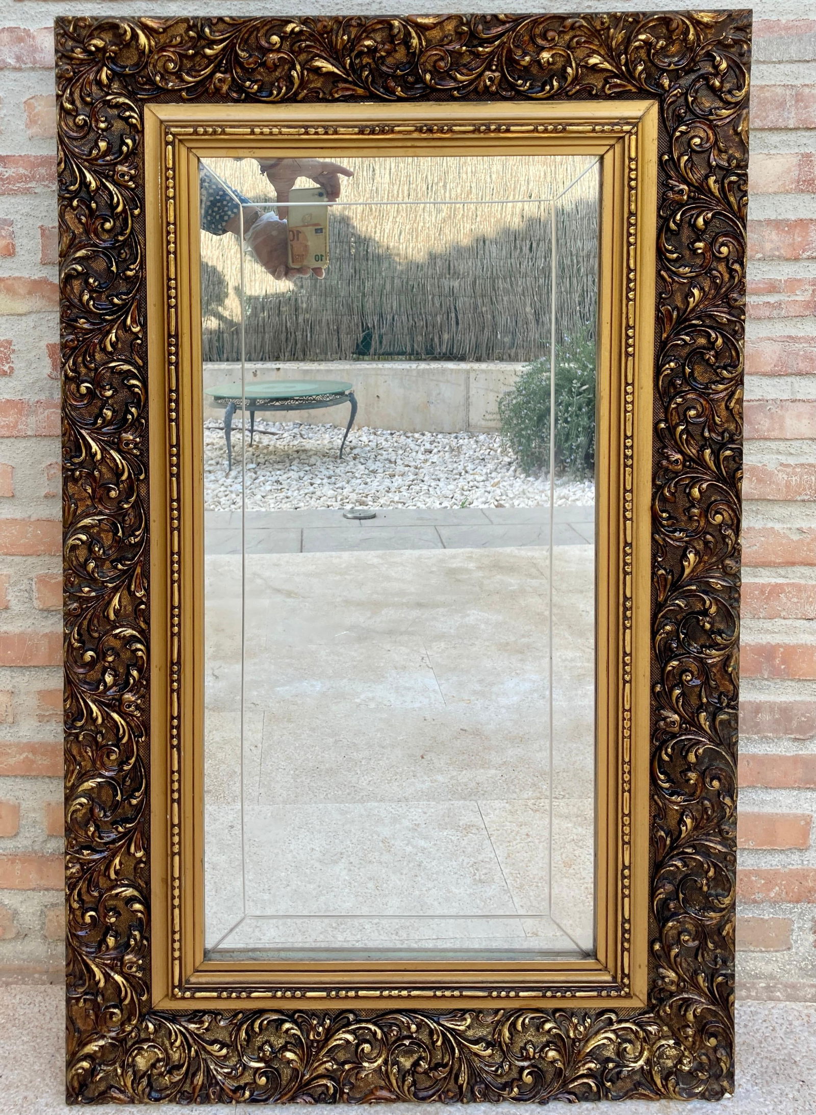 Vintage French Mirror with Gold Frame - 12