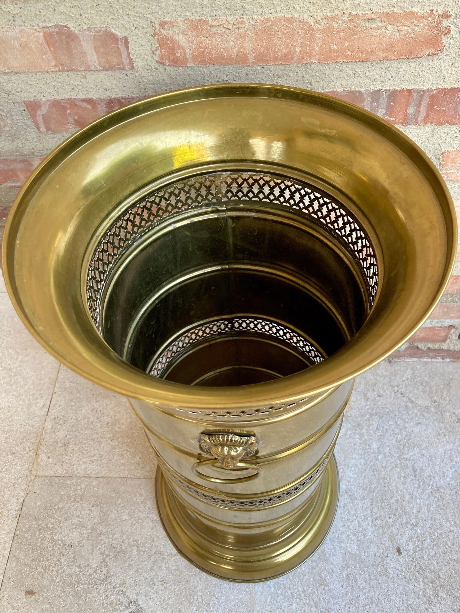 20th Century Round Brass Umbrella Stand - 12