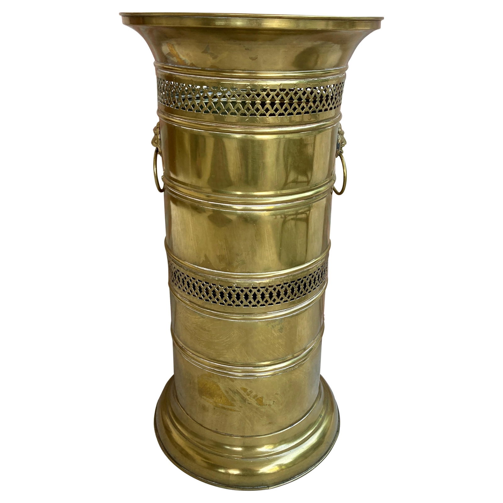 20th Century Round Brass Umbrella Stand - 15