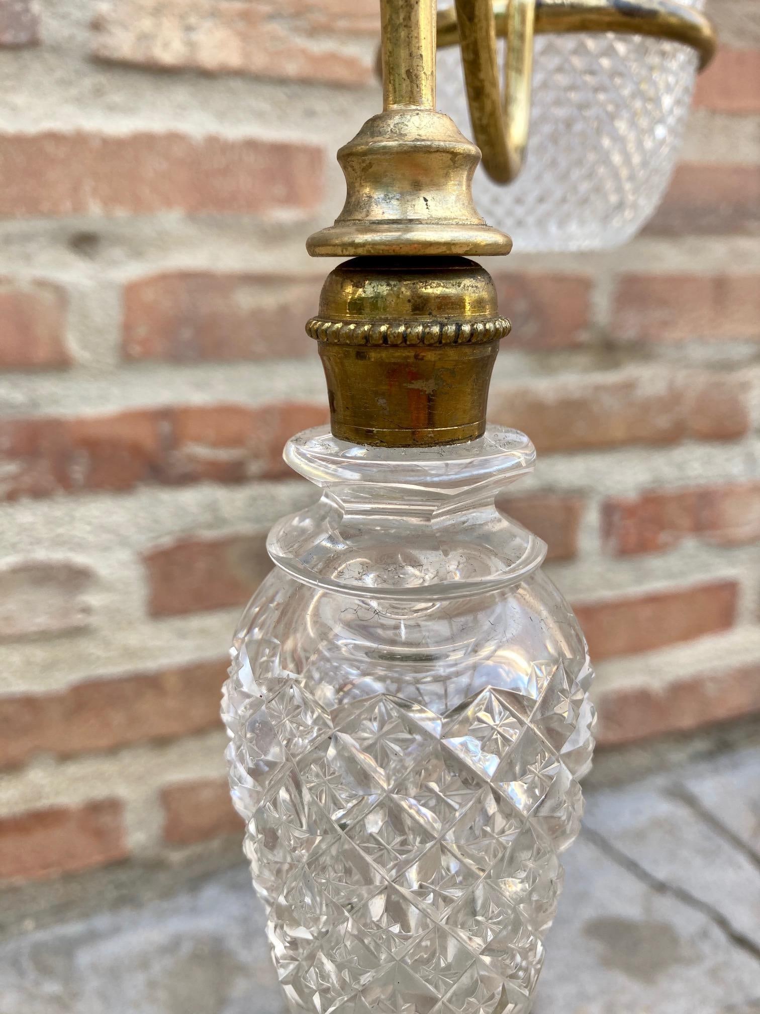 Late XIX Victorian Cut Glass Candleholder in Brass from Cricklite Clarke Trade - 5