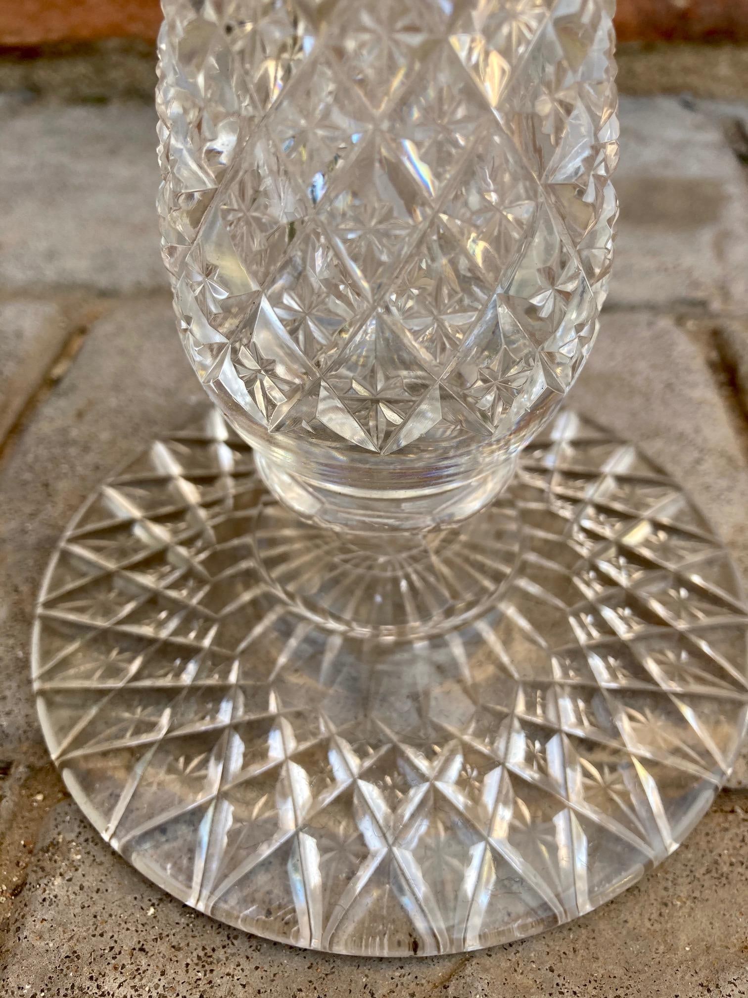 Late XIX Victorian Cut Glass Candleholder in Brass from Cricklite Clarke Trade - 6