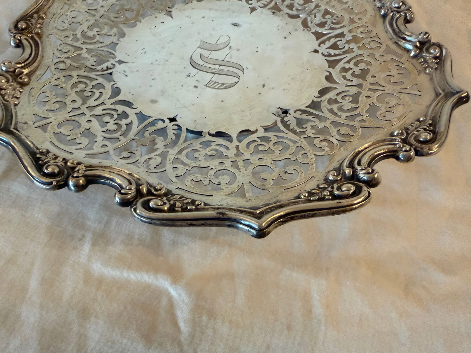 Antique Gorham Sterling Silver Basket Plate With Intricate Design - 3