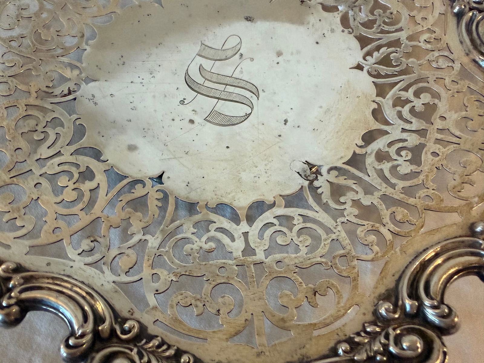 Antique Gorham Sterling Silver Basket Plate With Intricate Design - 4