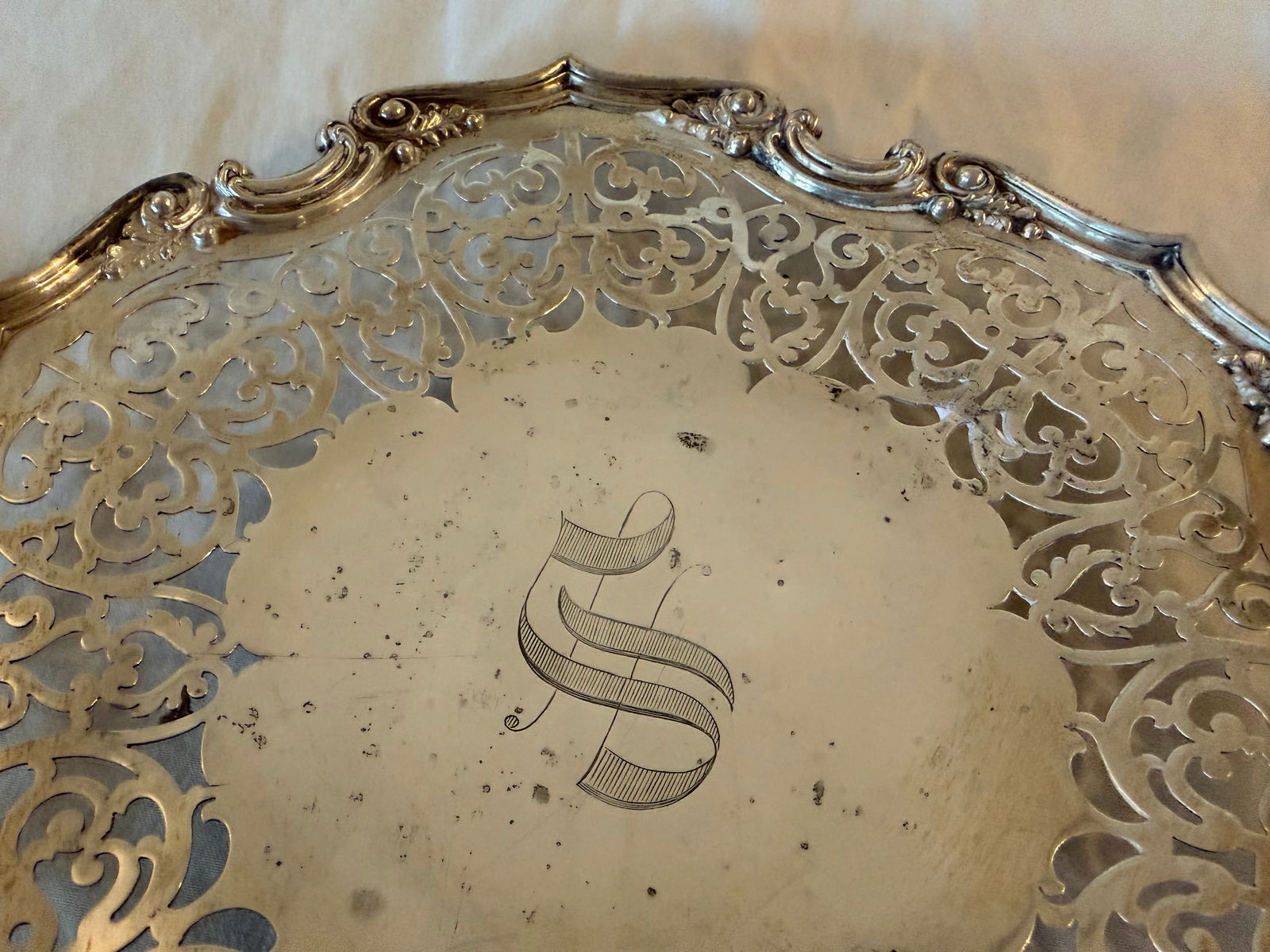 Antique Gorham Sterling Silver Basket Plate With Intricate Design - 5