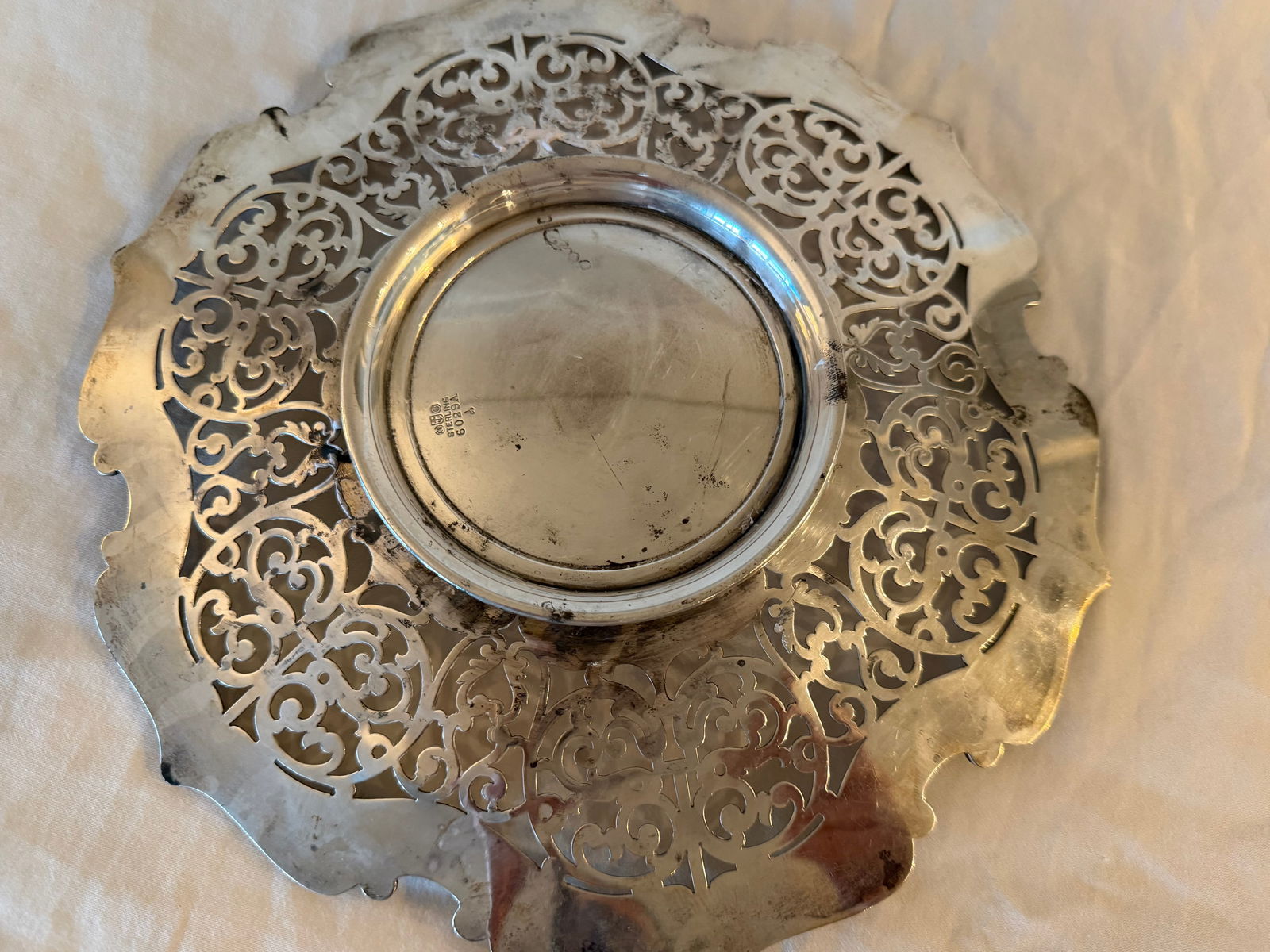 Antique Gorham Sterling Silver Basket Plate With Intricate Design - 6