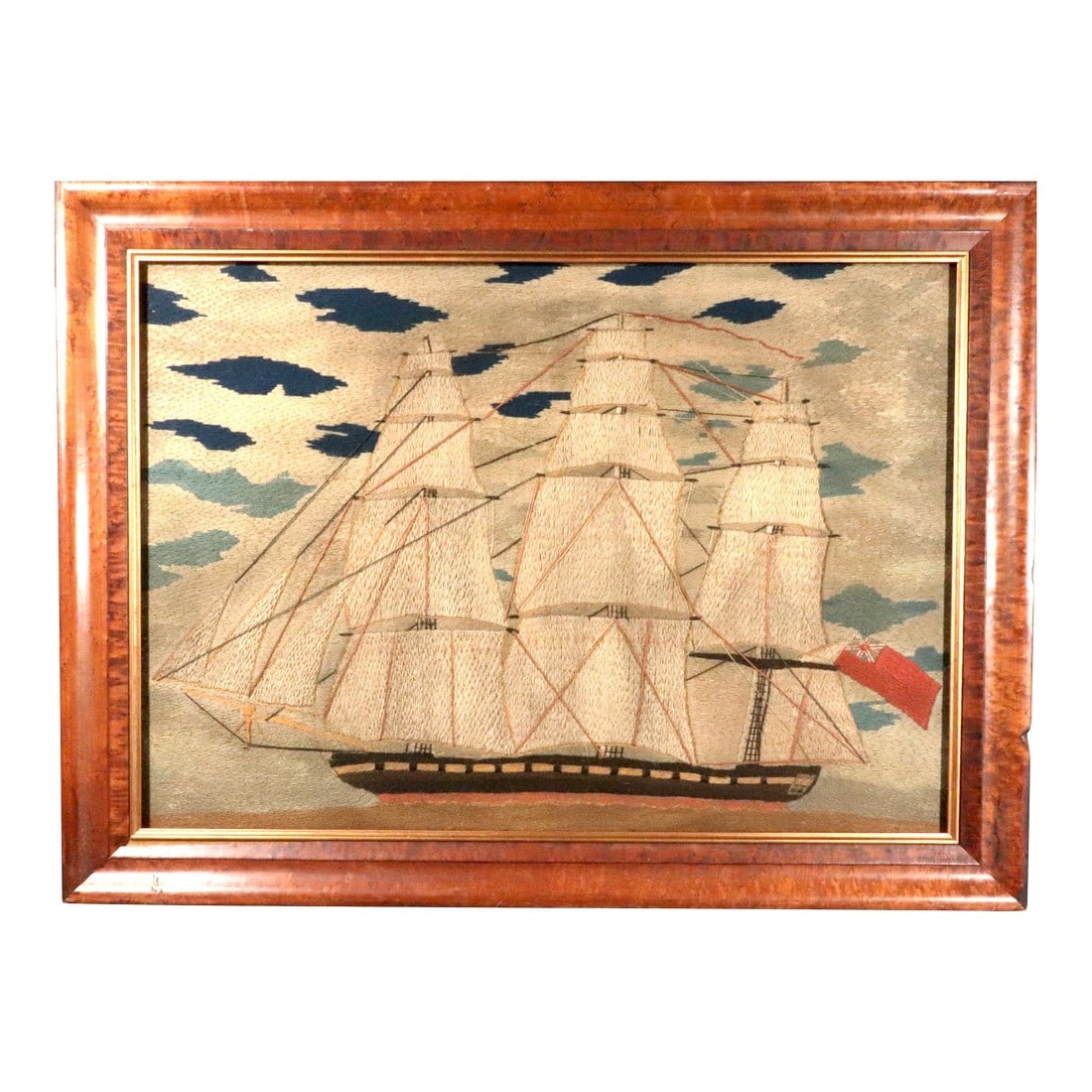 British Sailor's Woolwork of a Tea Clipper Under Sail (1 of 8)