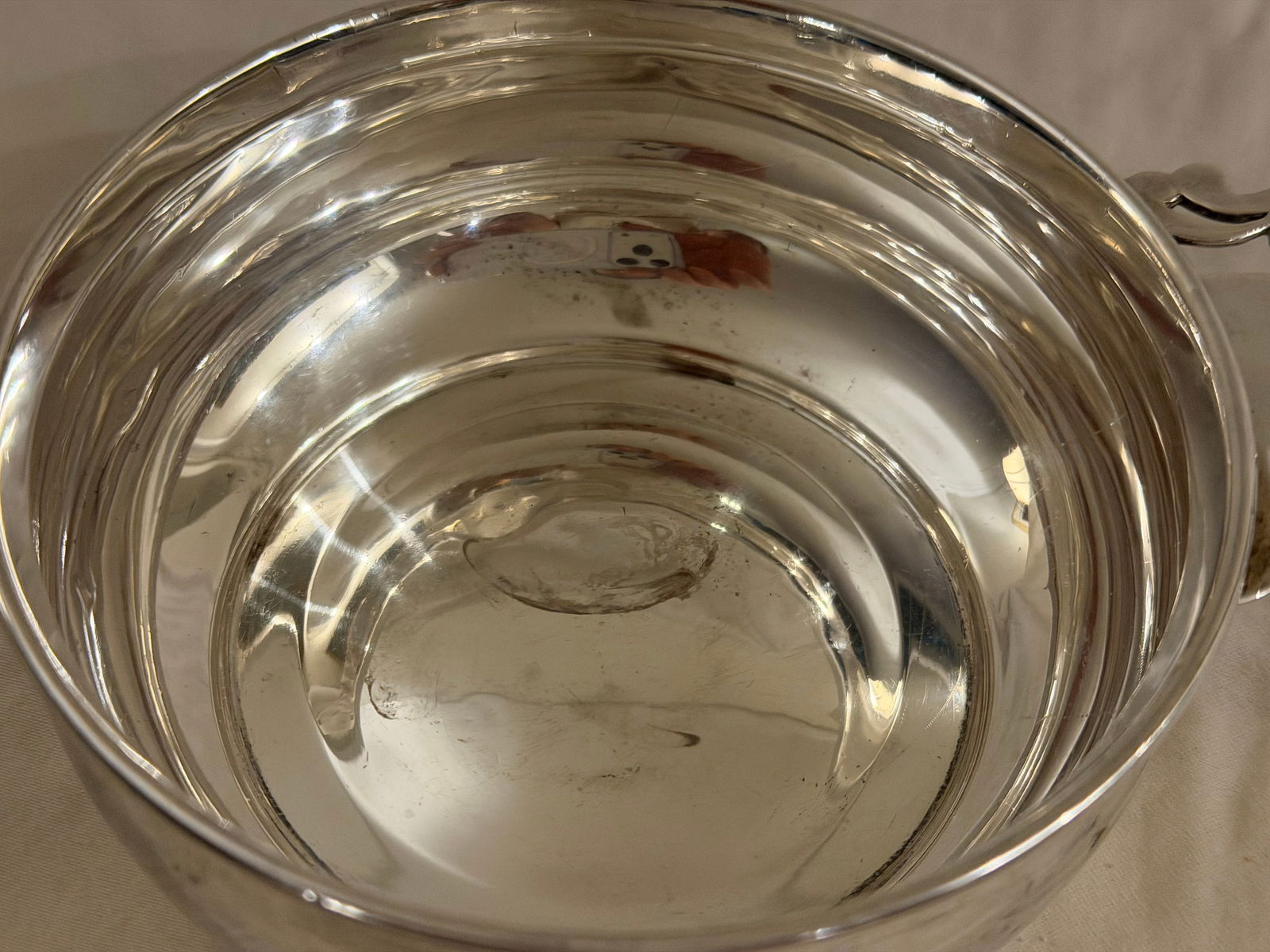 Antique Sterling Silver Porringer With Pierced Floral Handle - 6