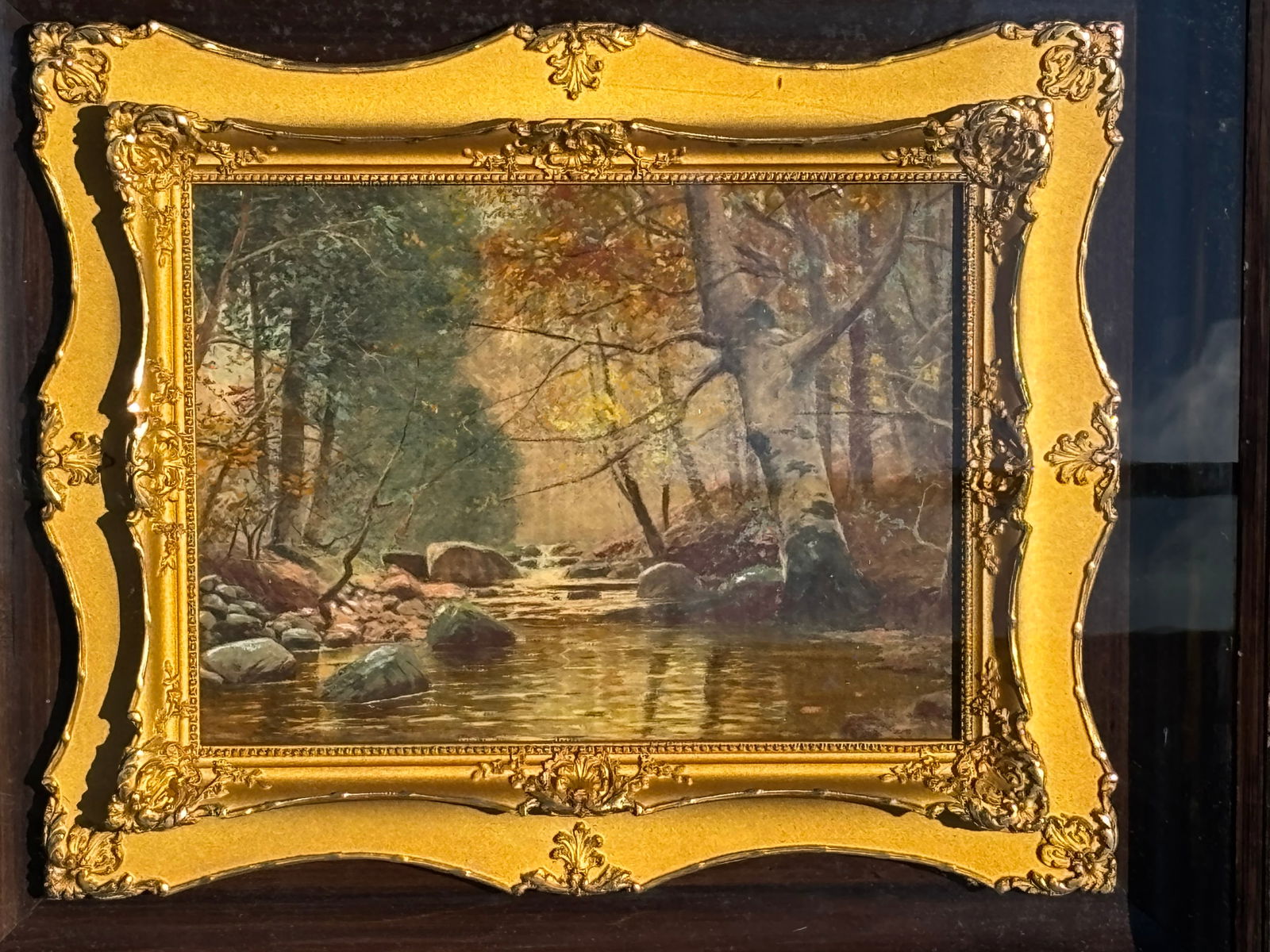 19th C. Original Oil on Board - Well-Executed With Unusual + Highly Detailed Gilt Frame in Frame Art - 3