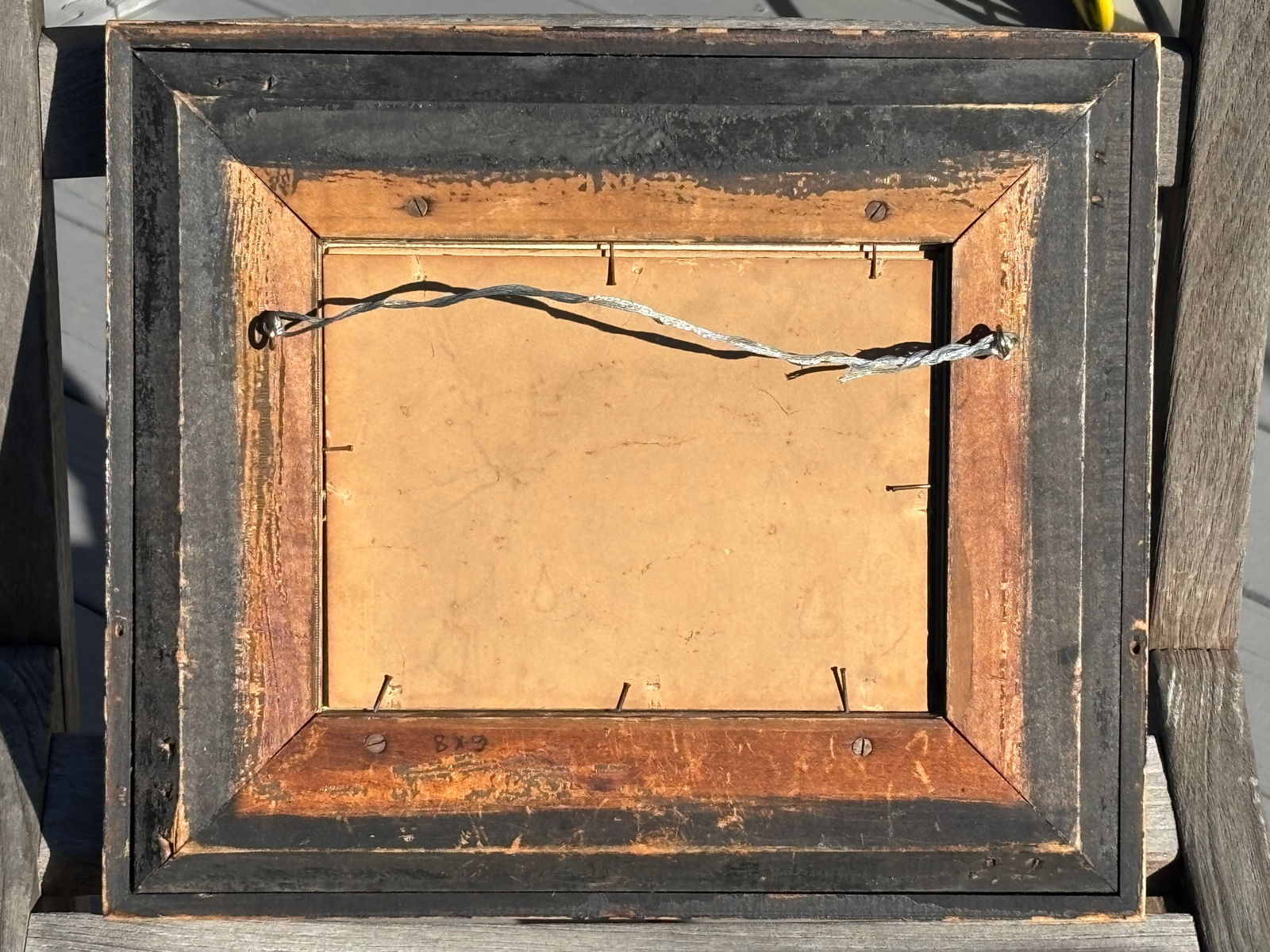 19th C. Original Oil on Board - Well-Executed With Unusual + Highly Detailed Gilt Frame in Frame Art - 6