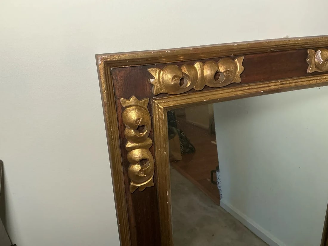 Antique Giltwood Mirror With Pomegranate Motifs, Italian Florentine Style, Circa 1920s - 3