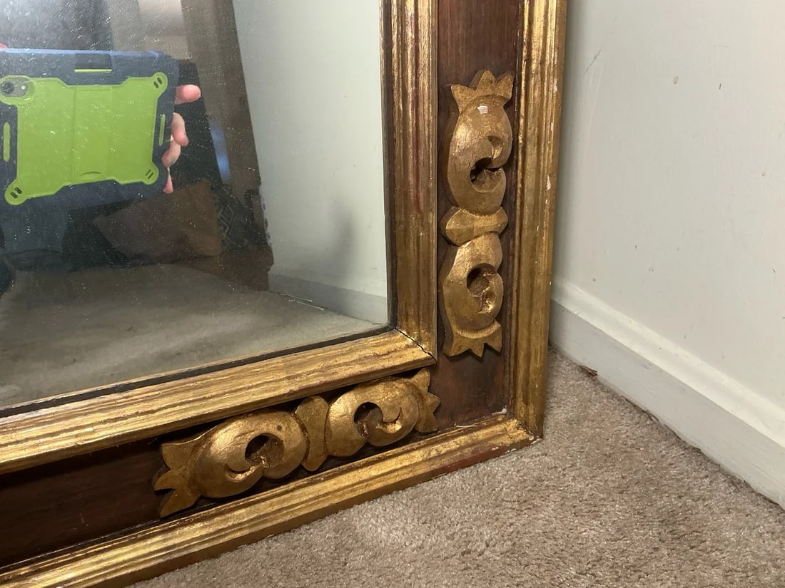 Antique Giltwood Mirror With Pomegranate Motifs, Italian Florentine Style, Circa 1920s - 5