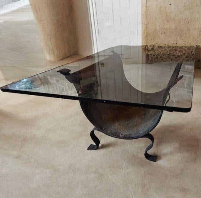 Vintage Elegance: A 1950s Spanish Wrought Iron Coffee Table - 3