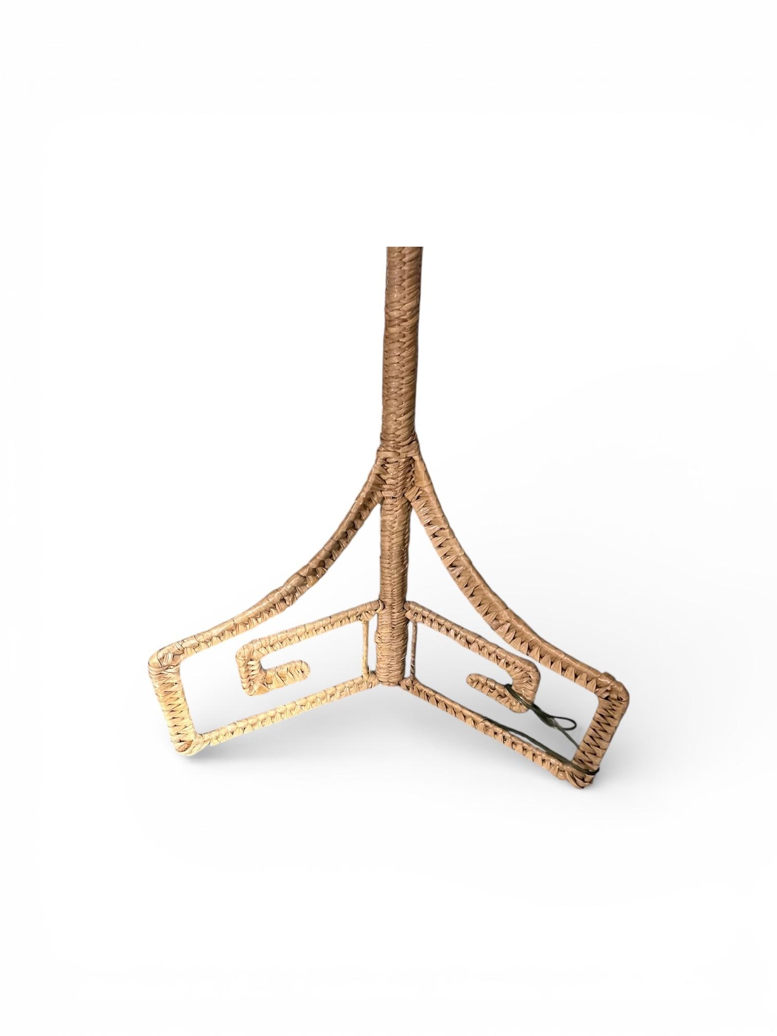 Mario Lopez Torres Rattan, Cockatoo Floor Lamp - Hollywood Regency , Signed - 10