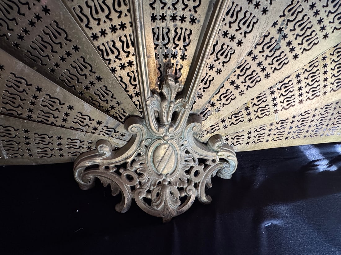 19th C French Louis XVI Gold Gilt Bronze Fireplace Screen 1 Pc - 3