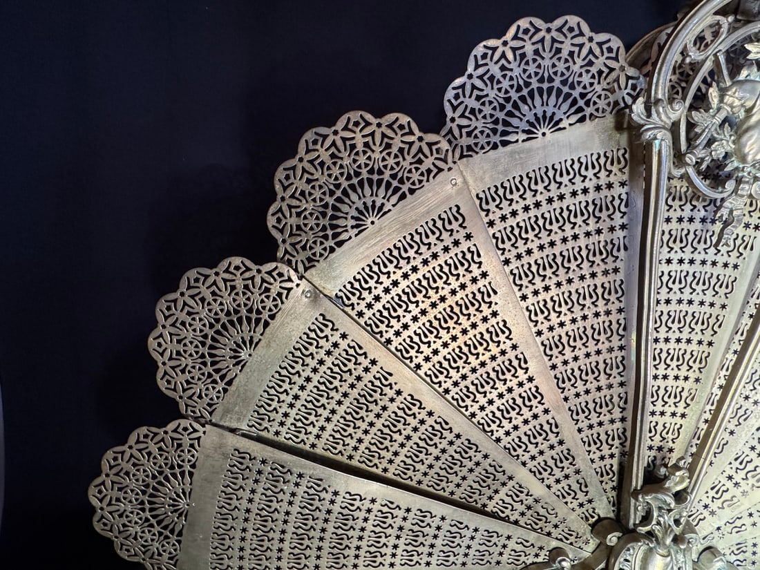 19th C French Louis XVI Gold Gilt Bronze Fireplace Screen 1 Pc - 7