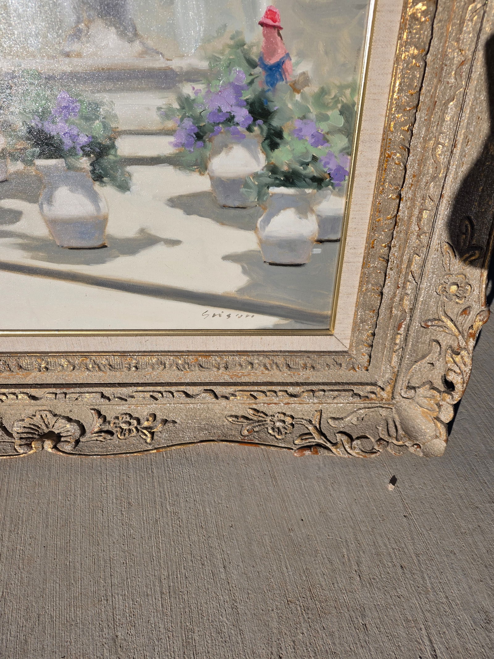 Andre Gisson Impressionist Painting of a Fountain in a Park - 5