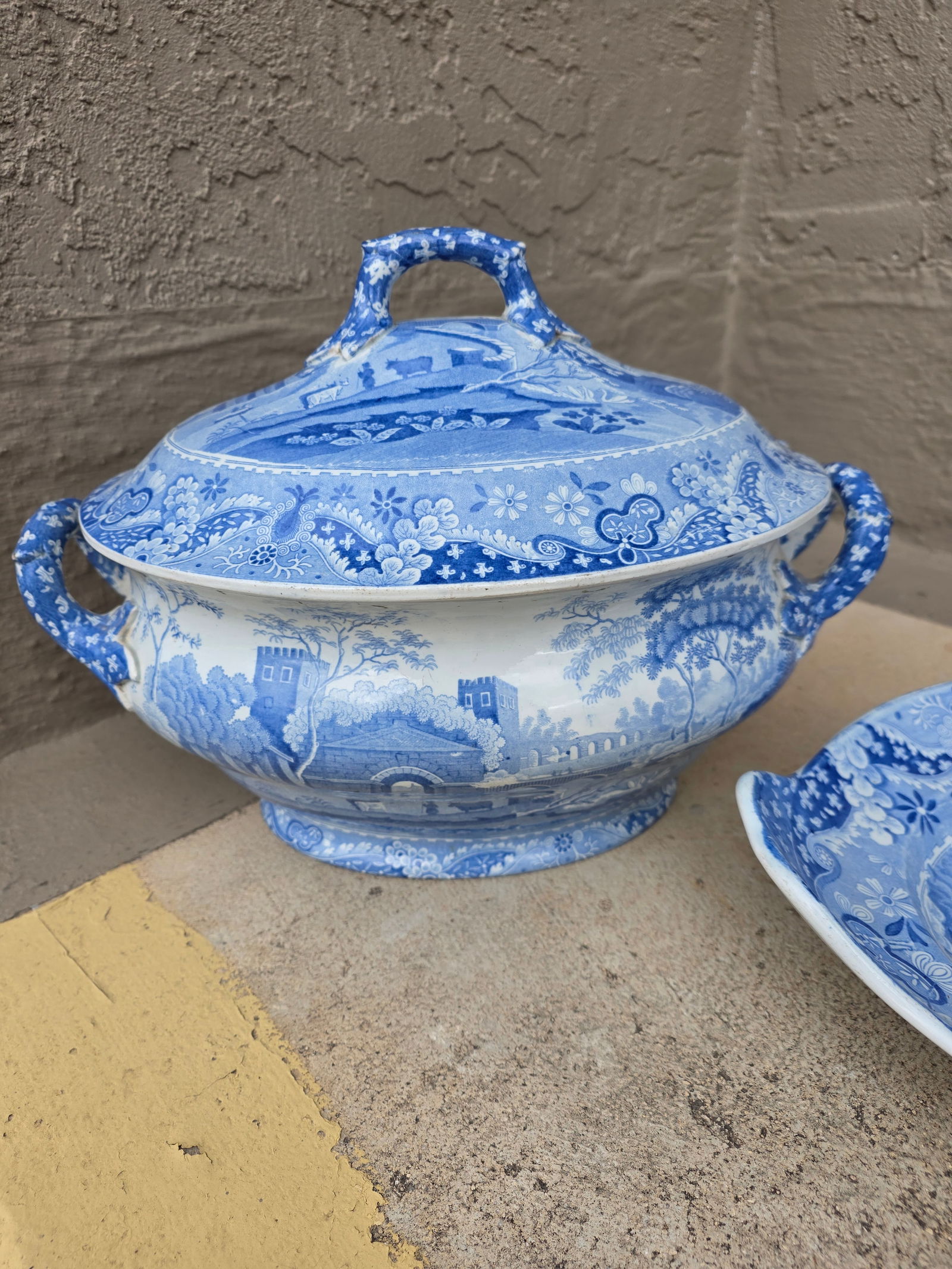 Blue and White Spode Tureen With Under Plate - 11
