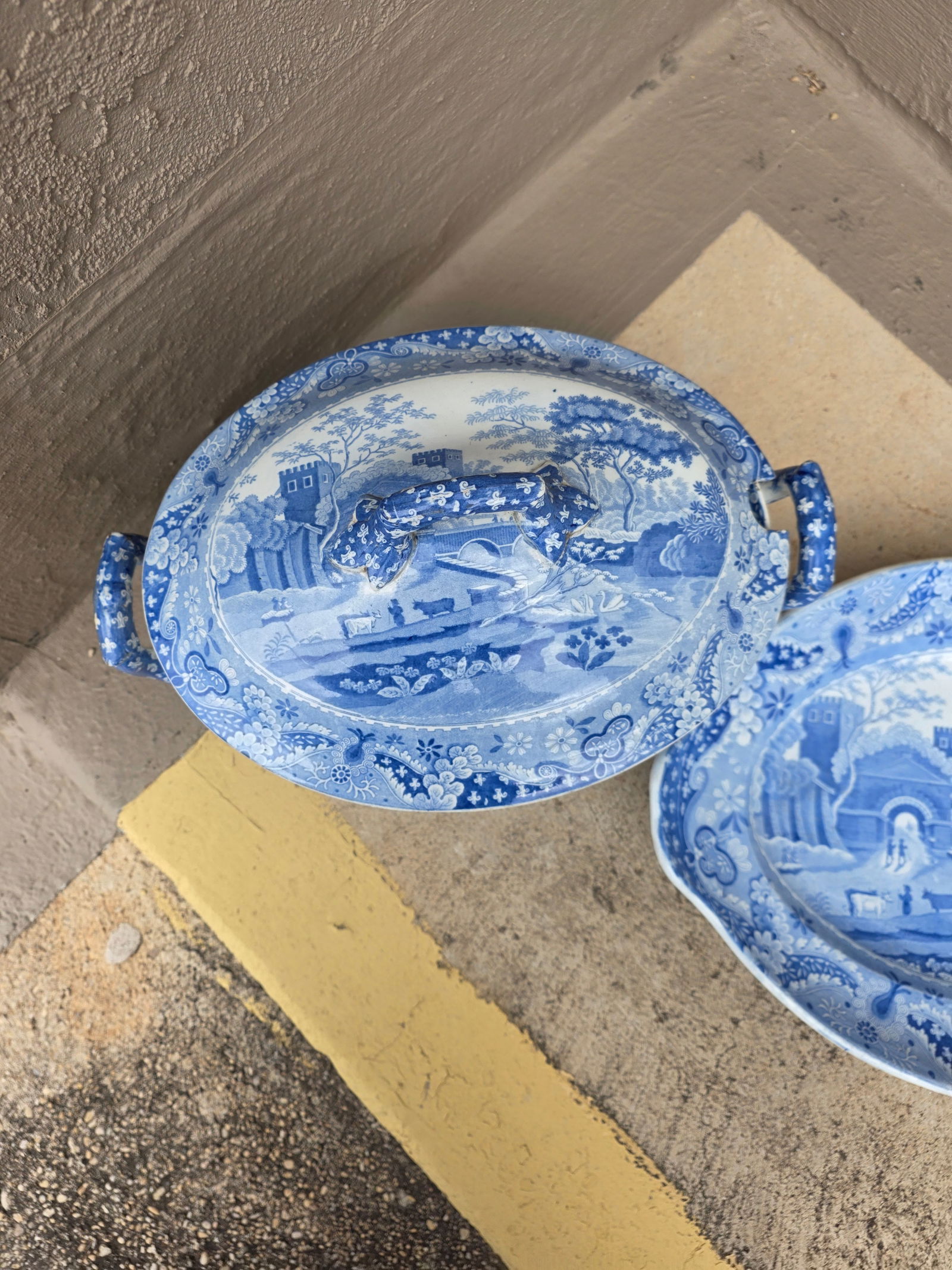 Blue and White Spode Tureen With Under Plate - 9