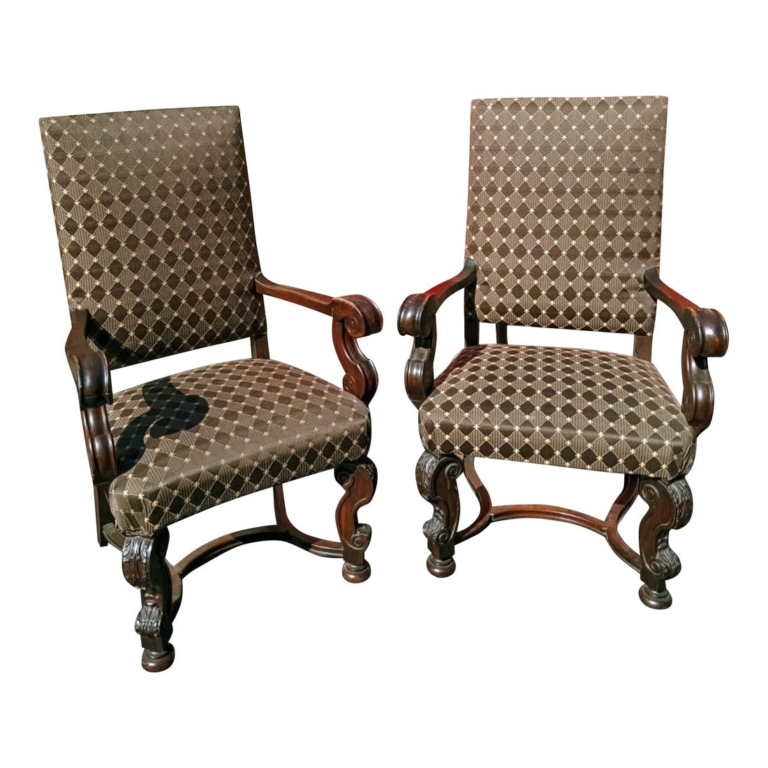 1950s Stunning Pair of Louis XIV Style Armchairs (1 of 6)