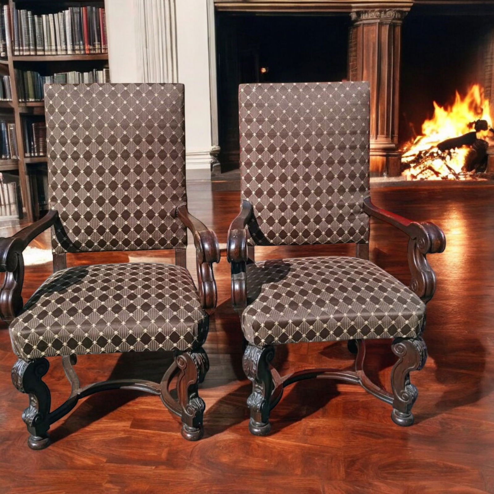 1950s Stunning Pair of Louis XIV Style Armchairs - 4