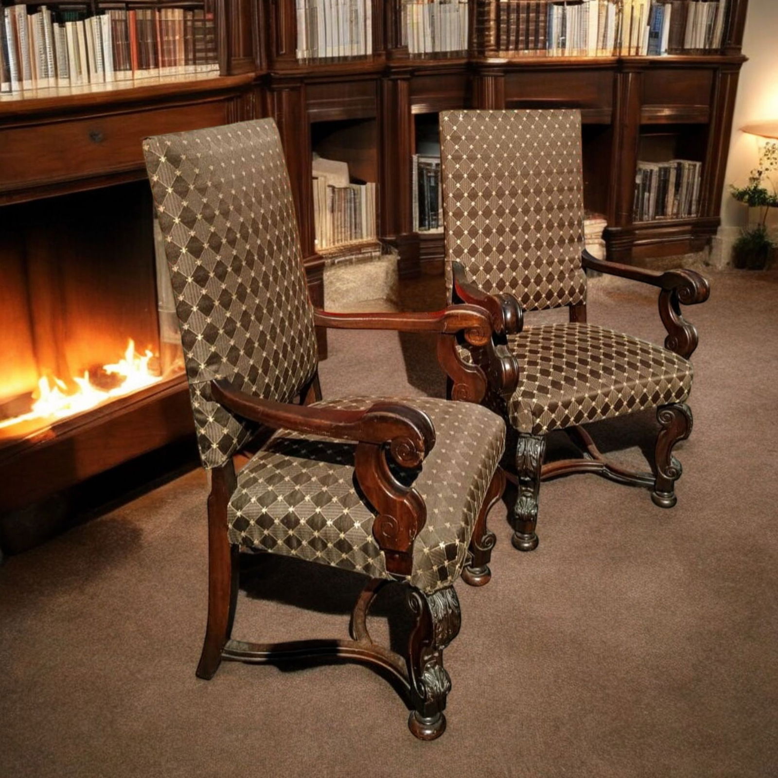 1950s Stunning Pair of Louis XIV Style Armchairs - 5