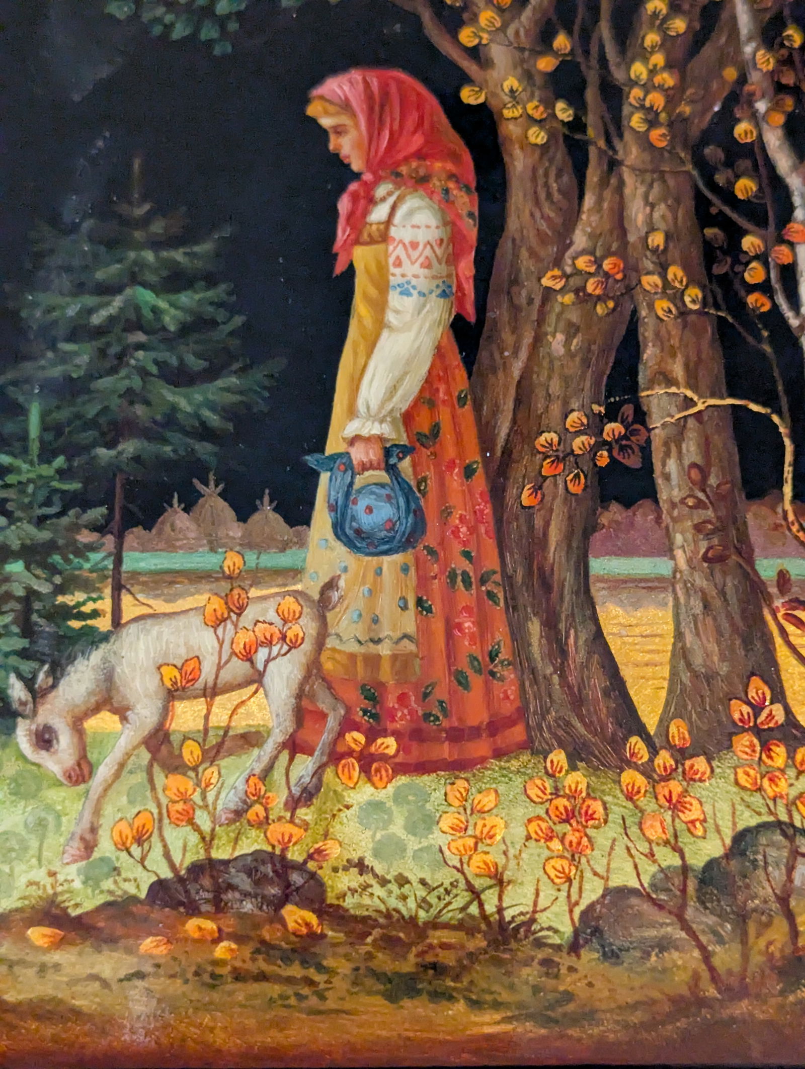 Vintage Fedoskino Lacquer Box: 'The Young Cowherd' by Artist v.b. Morozov (1985) - 12