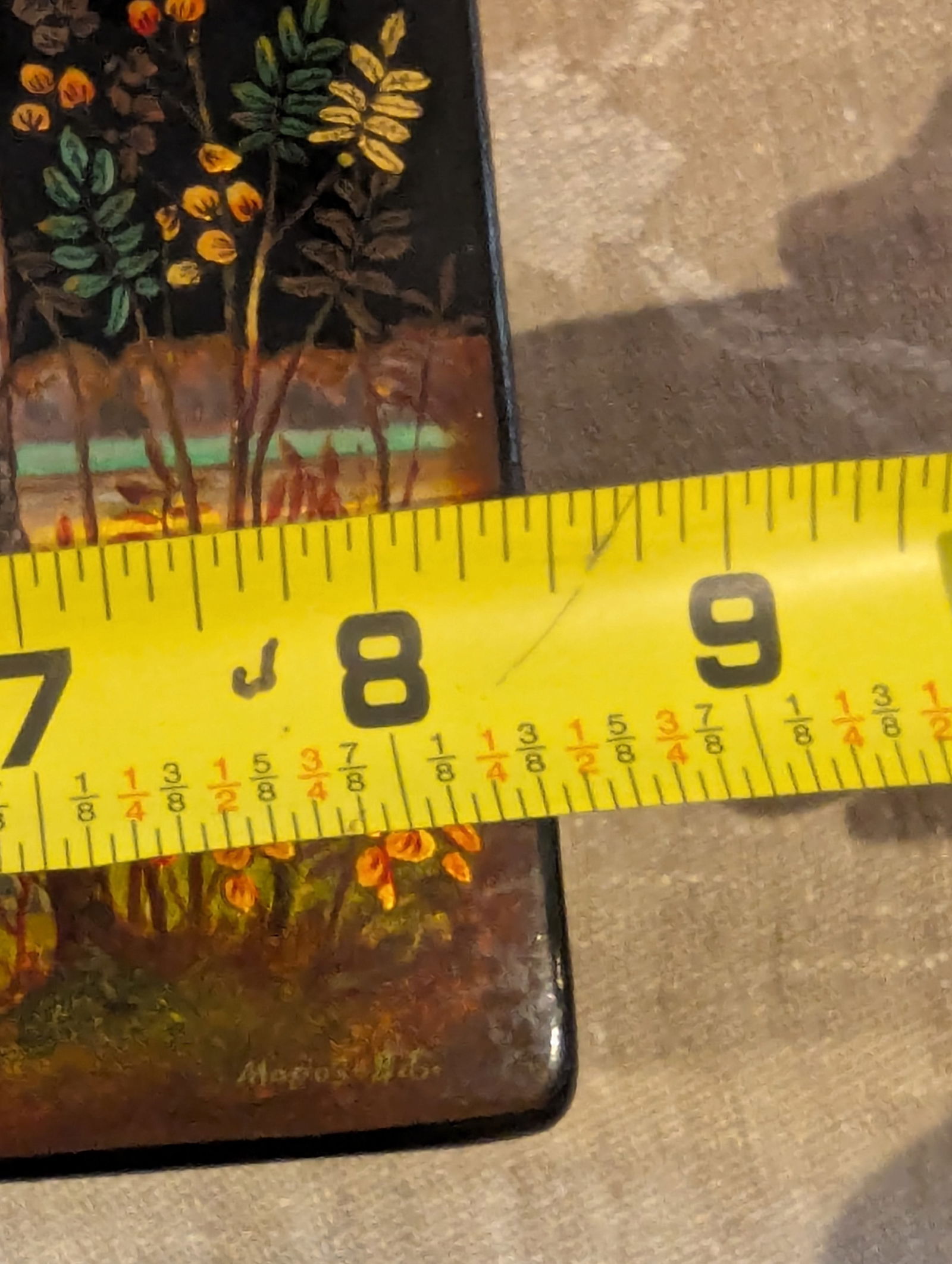 Vintage Fedoskino Lacquer Box: 'The Young Cowherd' by Artist v.b. Morozov (1985) - 4