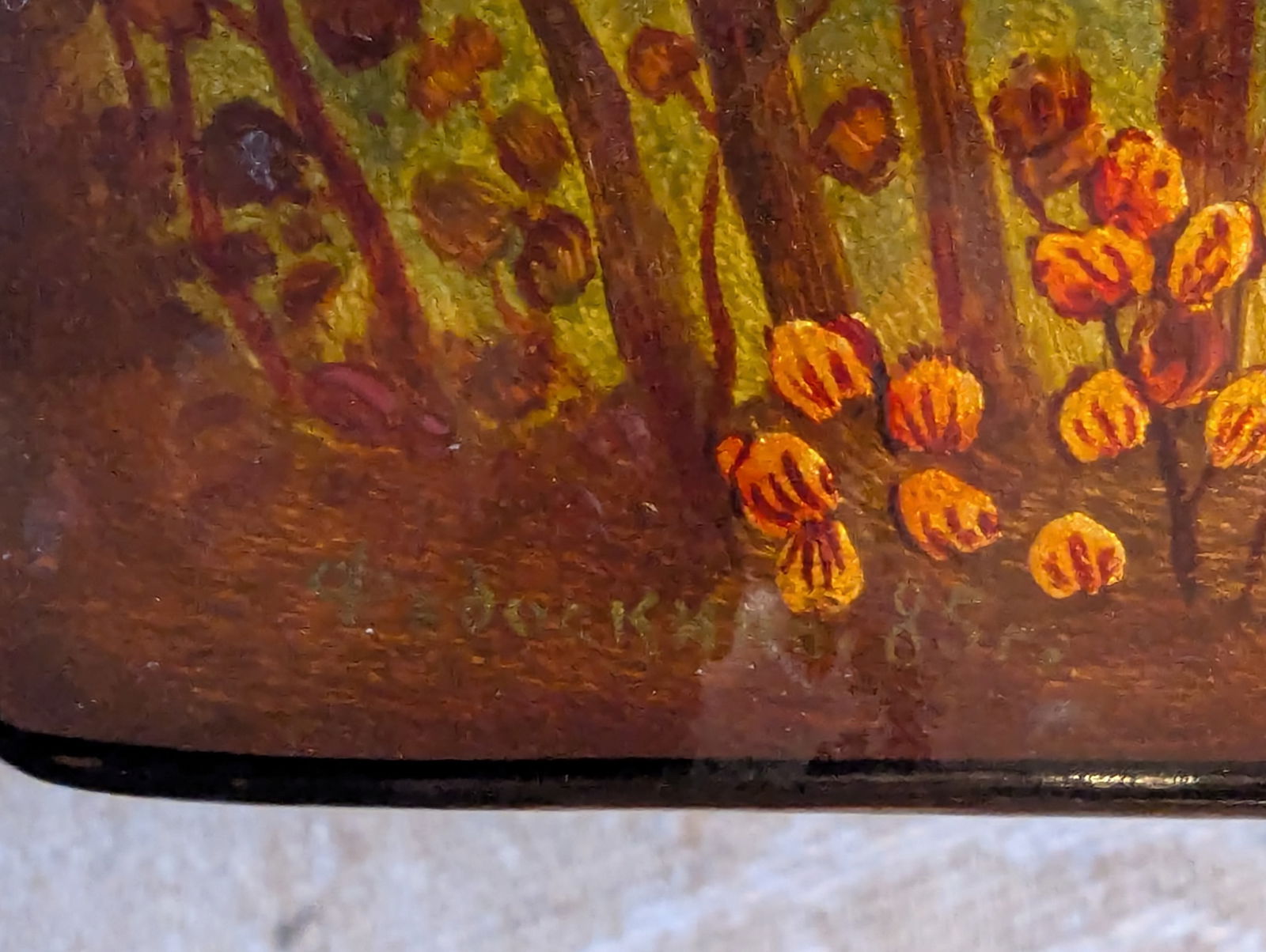 Vintage Fedoskino Lacquer Box: 'The Young Cowherd' by Artist v.b. Morozov (1985) - 5