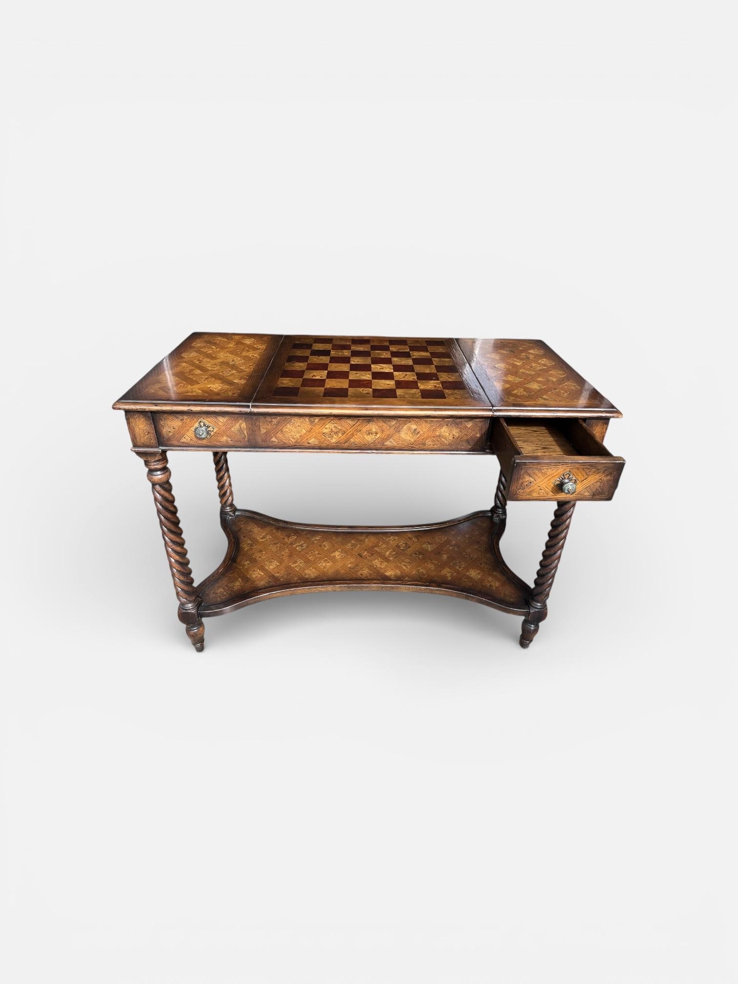 Vintage Bombay Company Parquetry Game Table - 3