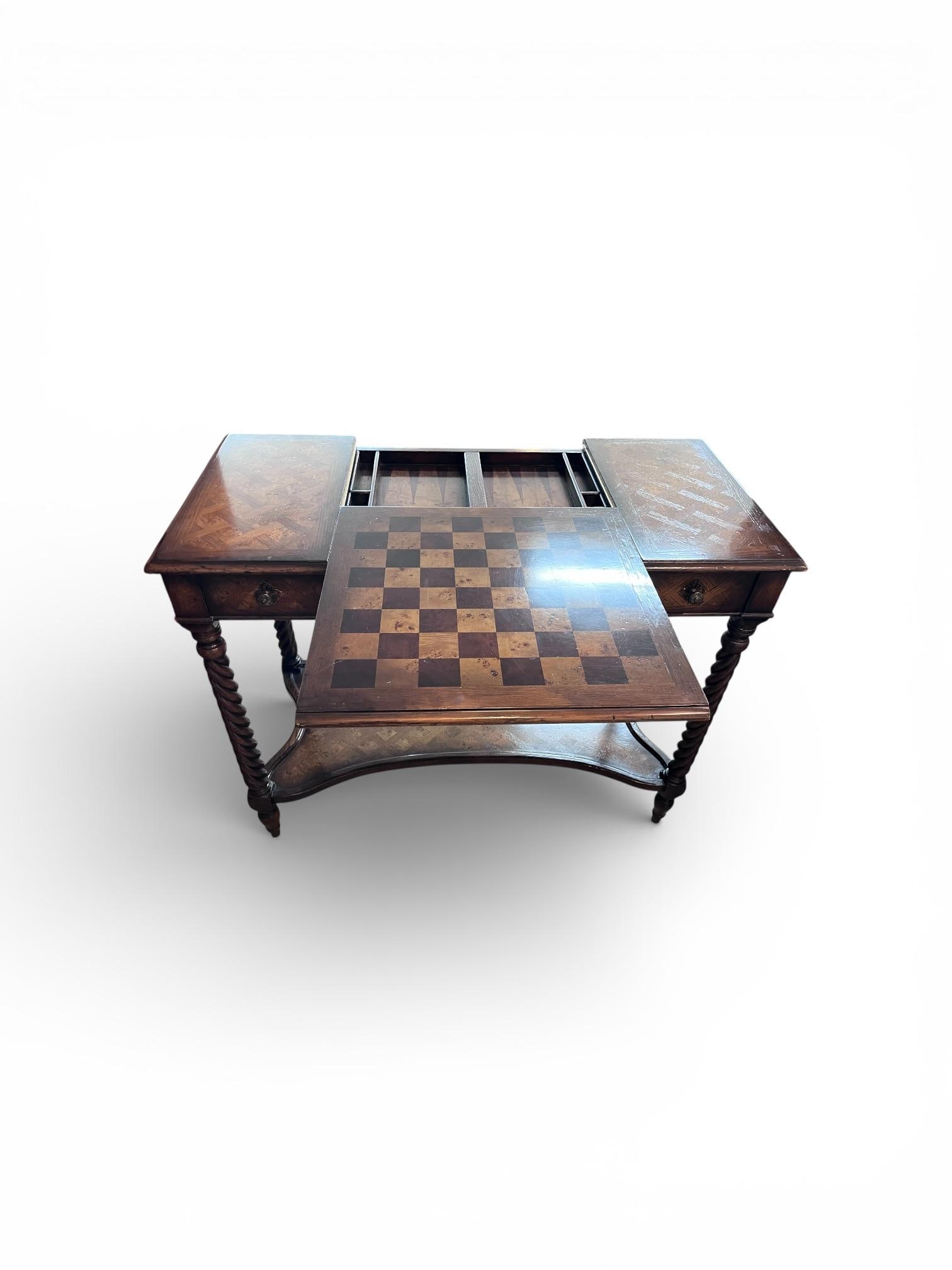 Vintage Bombay Company Parquetry Game Table - 4
