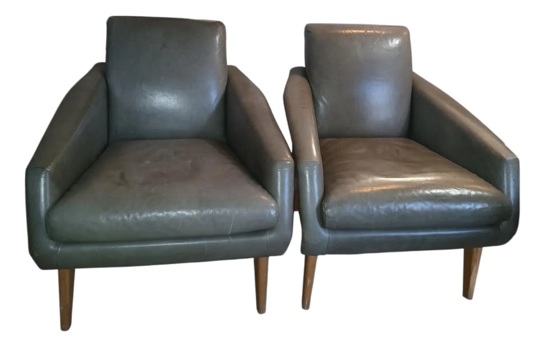 Elevate Your Space With a Pair of West Elm Carlo Mid-Century Chairs: Infuse a touch of timeless design into any room with a pair of stunning West Elm Carlo Mid-Century Chairs. Inspired by Italian furnishings of their era, these chairs boast strong lines, angled arms,