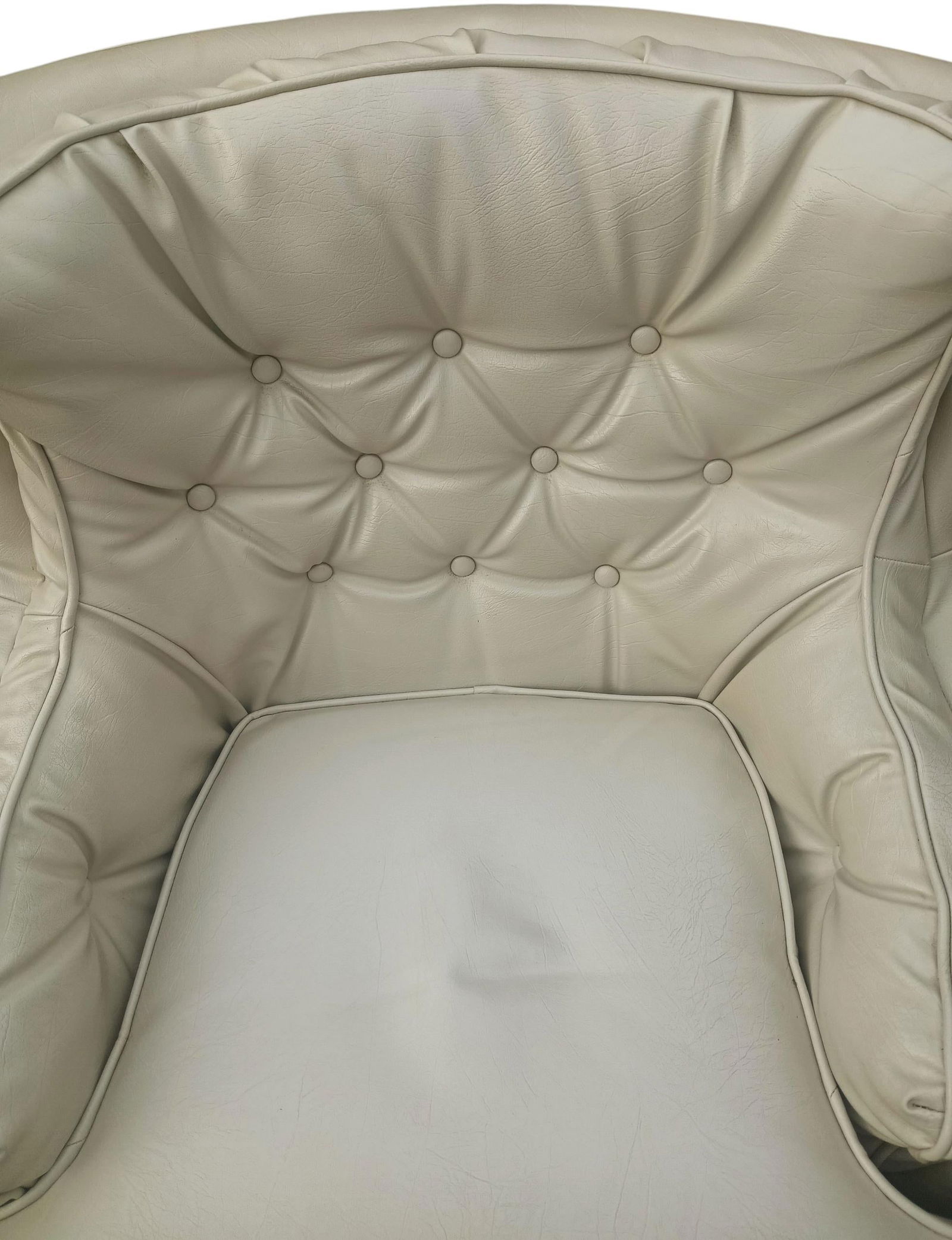 Exquisite Cream Color High-Quality Mid-Century Modern Masterpiece Wingback Chair and Matching Ottoma - 6