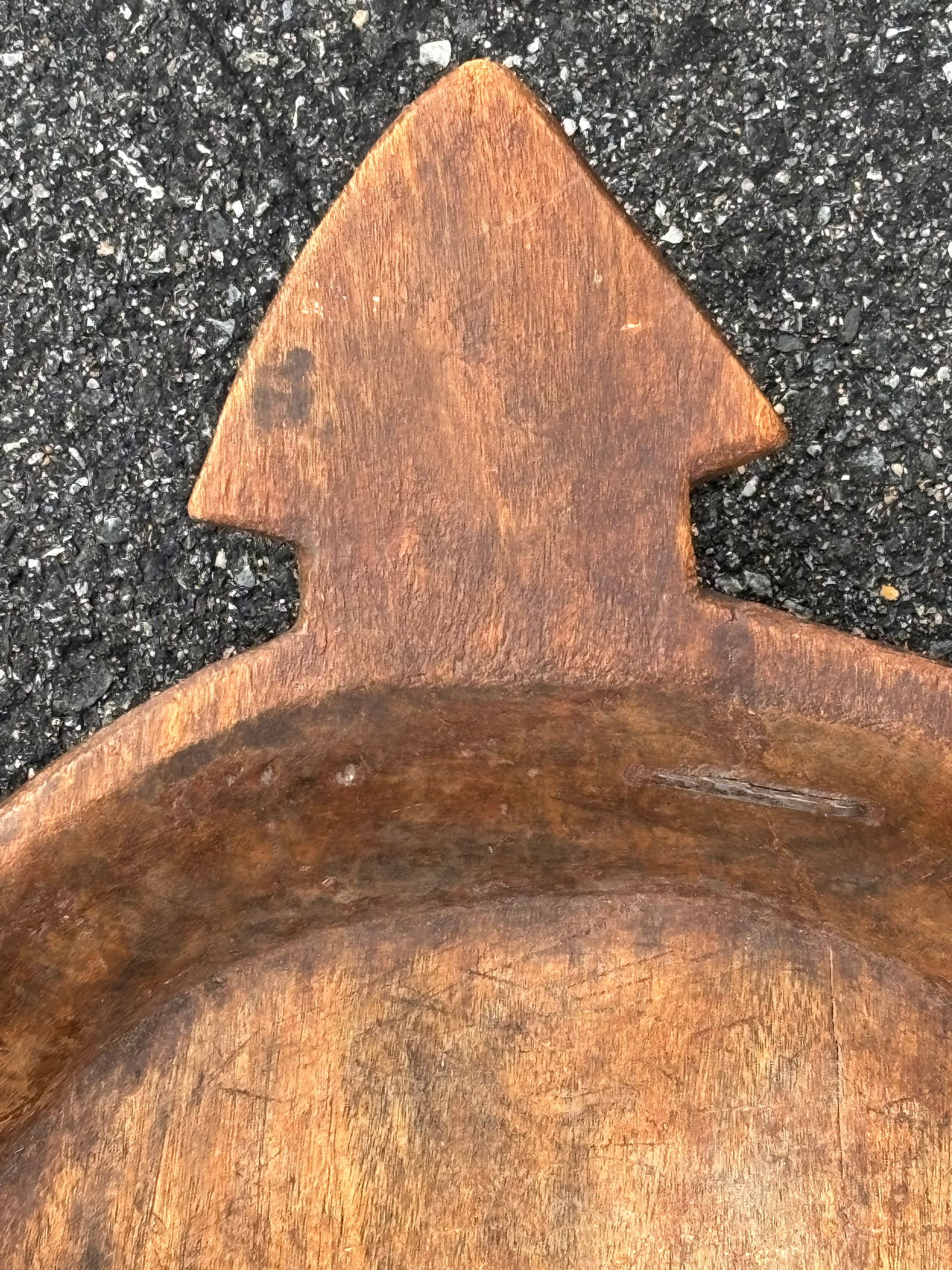 Large 19th C. Hand Carved Parat Indian Single Piece Wooden Dough Bowl - 2