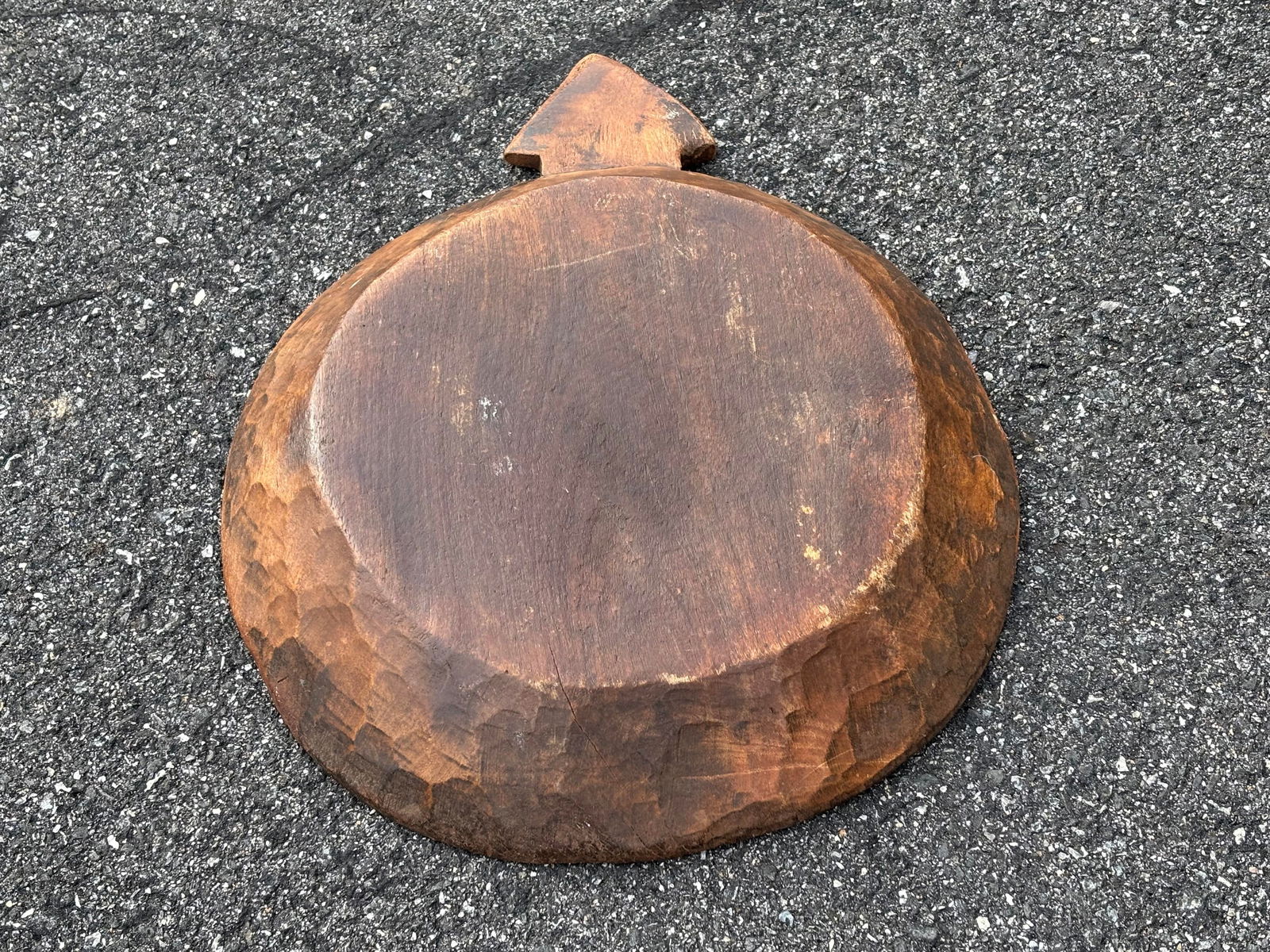 Large 19th C. Hand Carved Parat Indian Single Piece Wooden Dough Bowl - 6