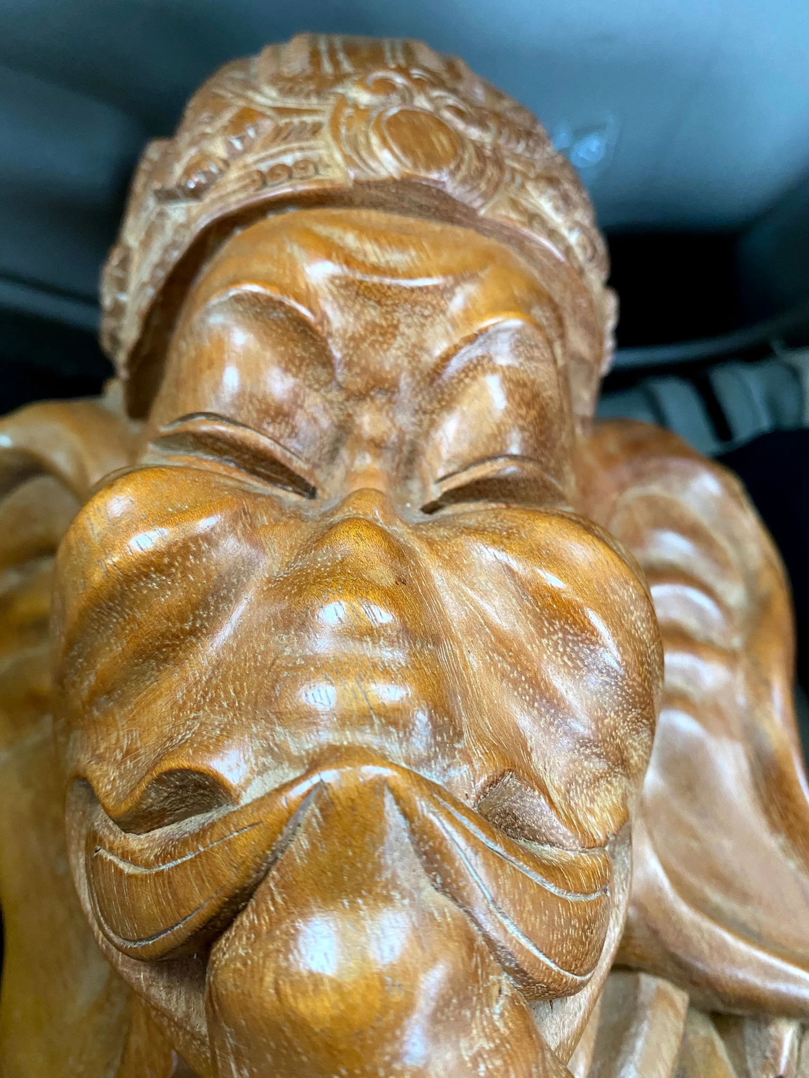 Large Ganesha Elephant God Carved Mango Wood Sculptures - a Pair - 4