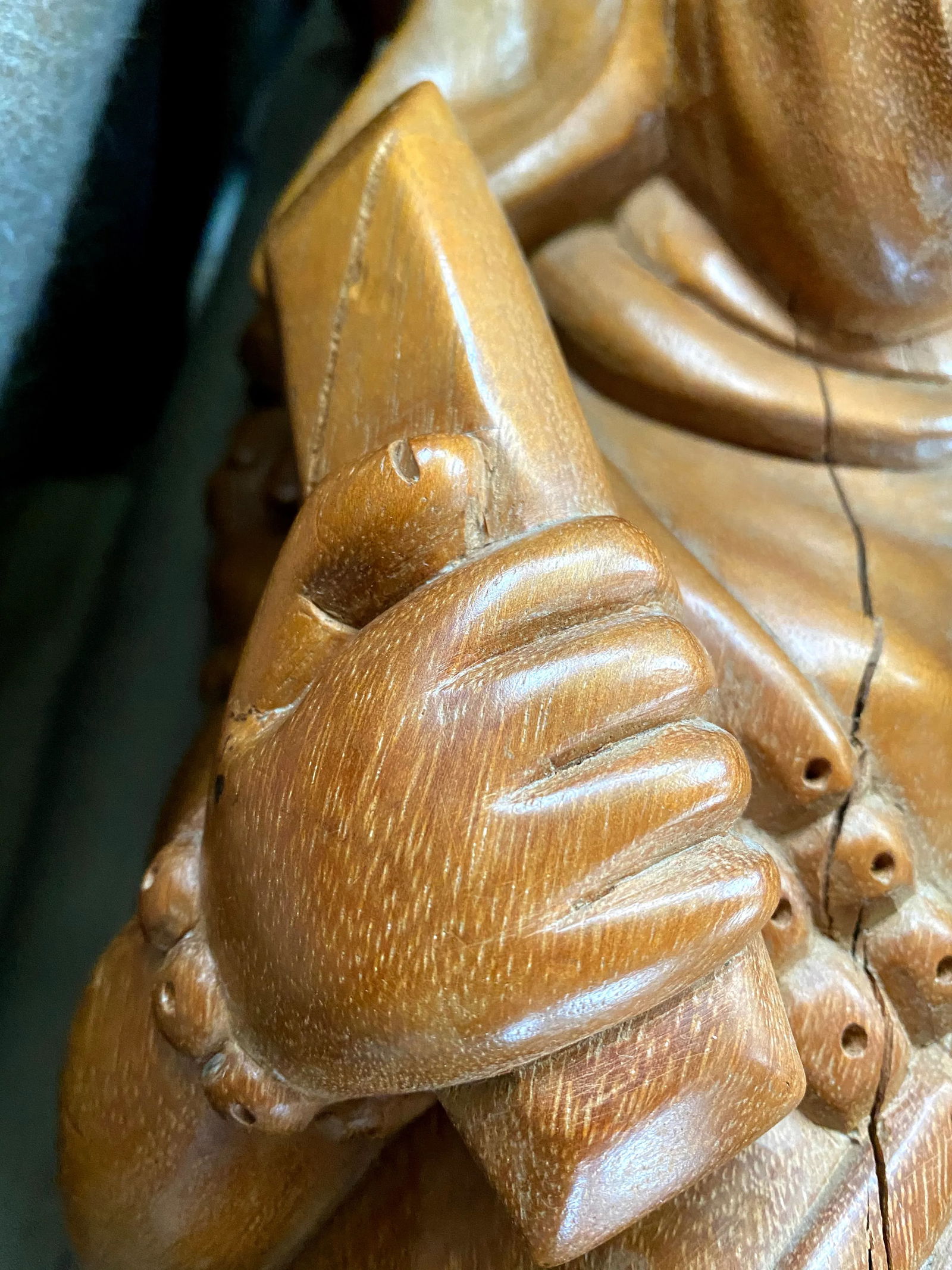 Large Ganesha Elephant God Carved Mango Wood Sculptures - a Pair - 5