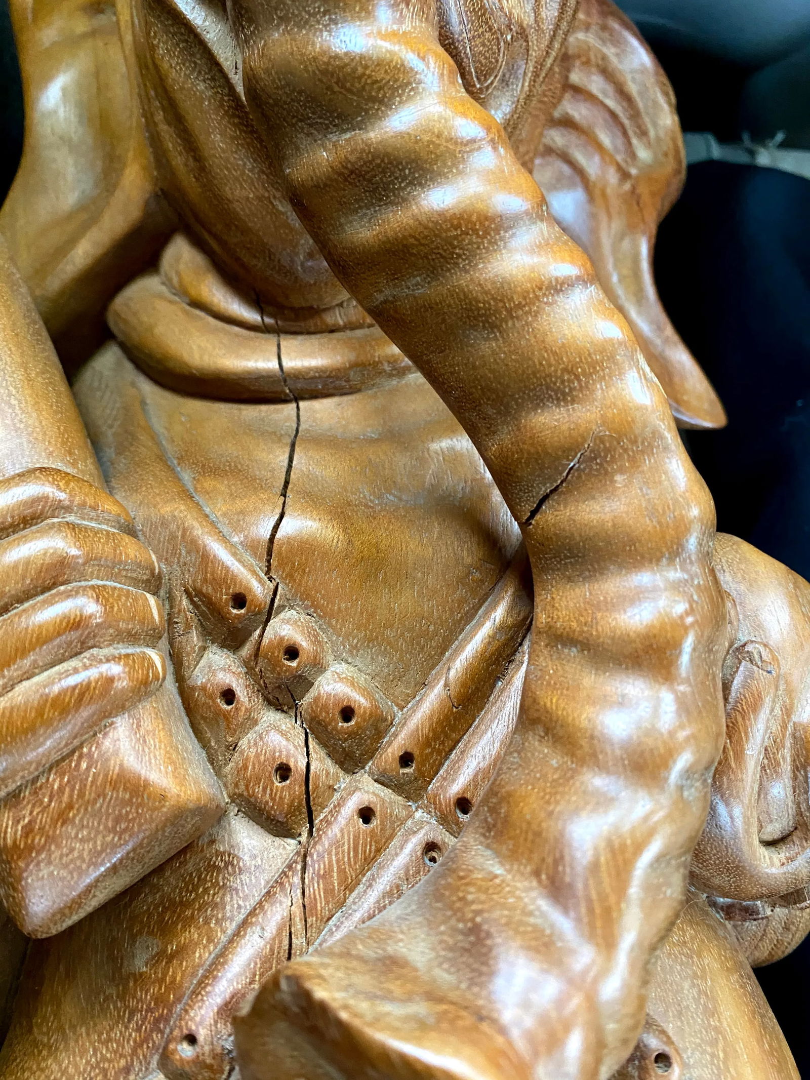 Large Ganesha Elephant God Carved Mango Wood Sculptures - a Pair - 6