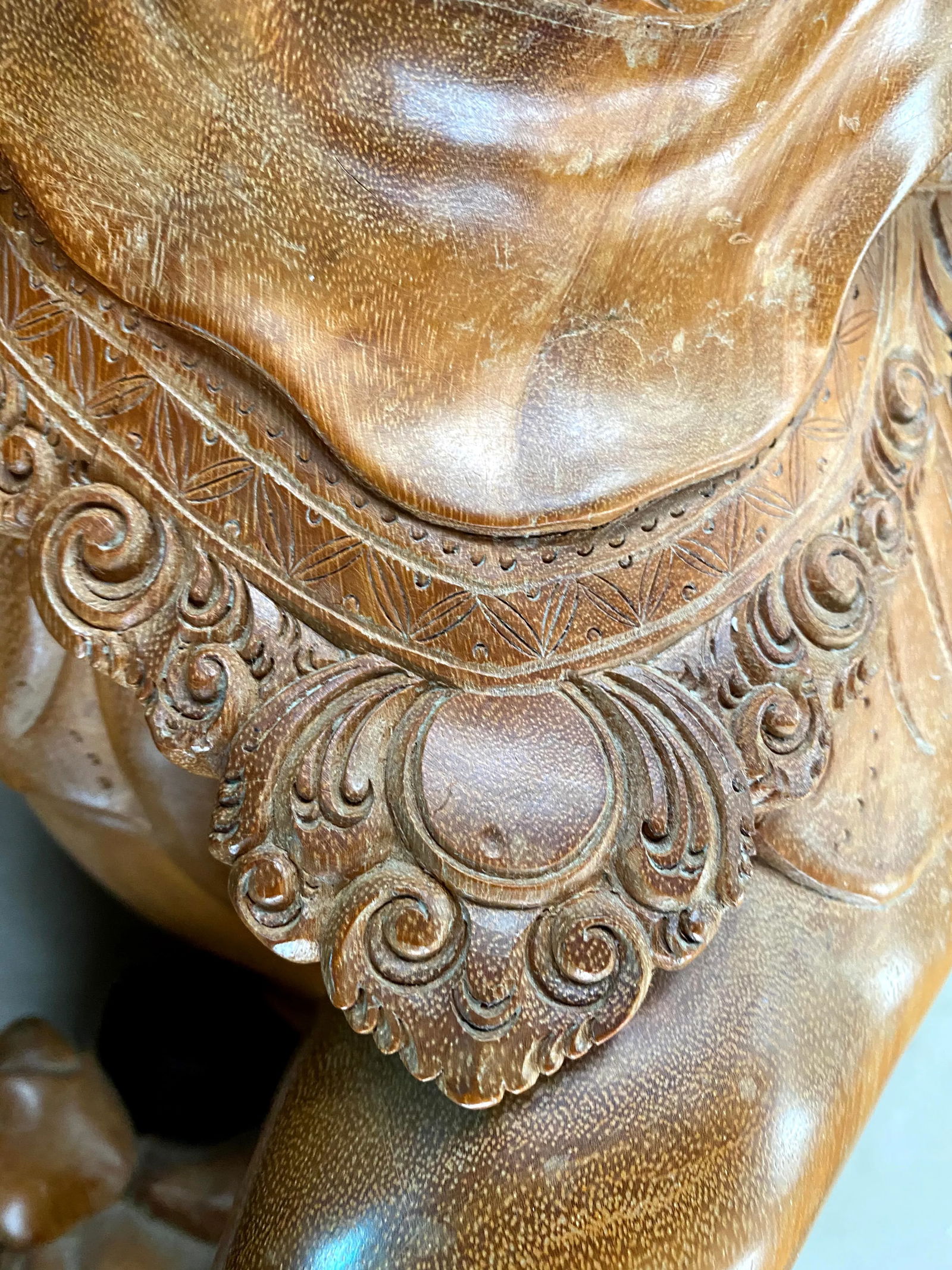 Large Ganesha Elephant God Carved Mango Wood Sculptures - a Pair - 8