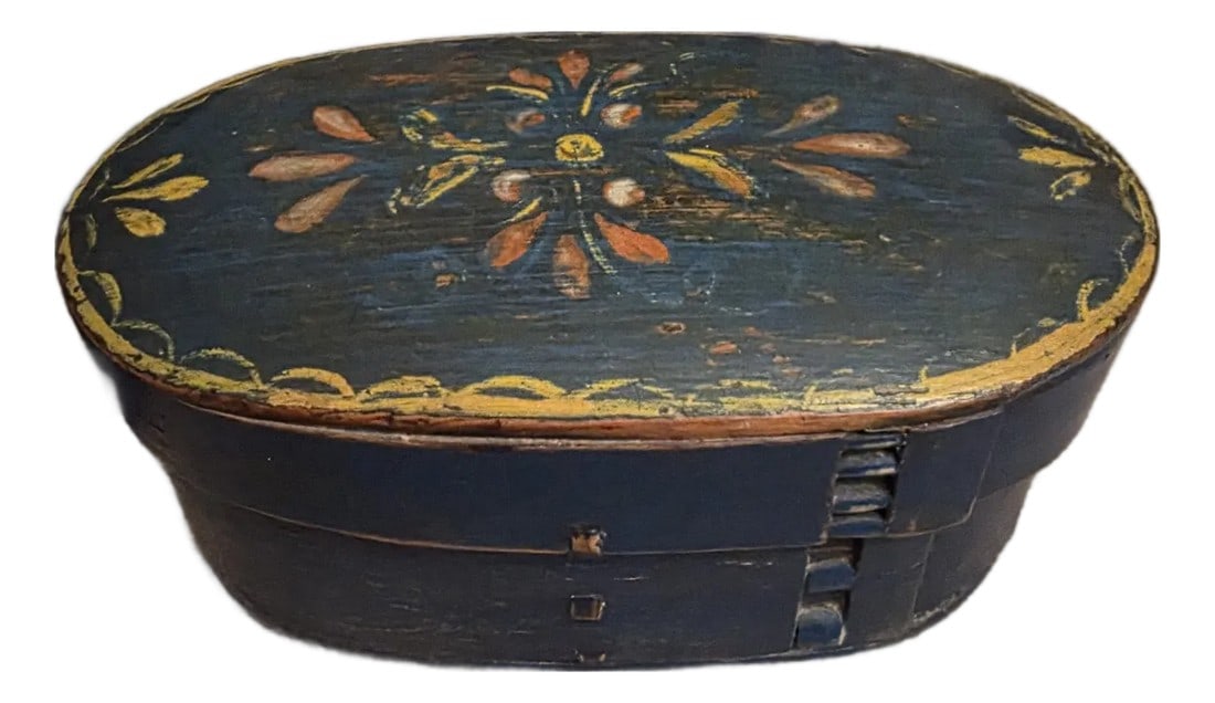 19th Century European Art Bentwood Pantry Box: Beautiful antique European or Scandinavian painted Brentwood box. This may have been a wedding box or a pantry box. Condition: Alterations: Original Condition Unaltered Imperfections: Some