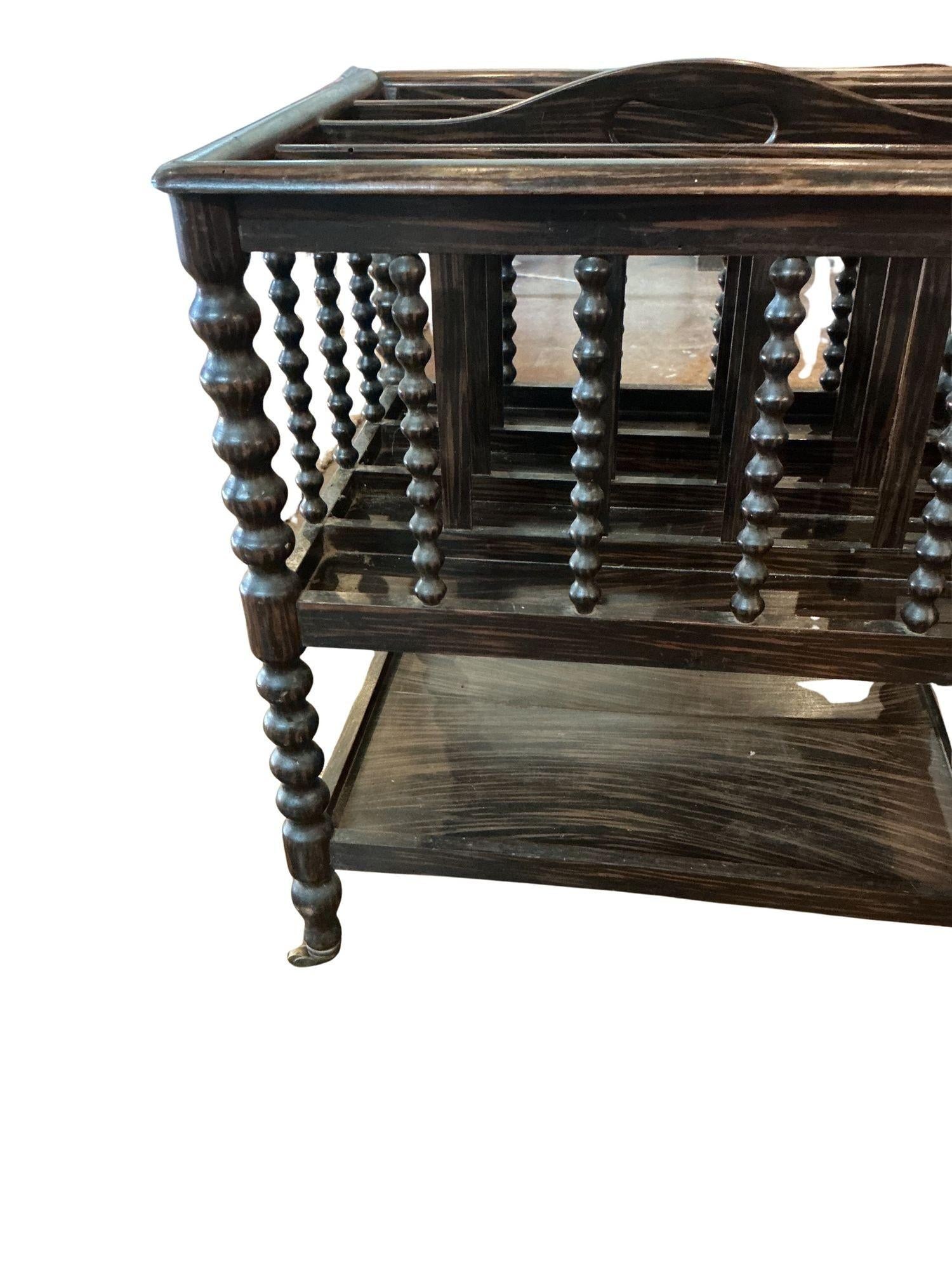 Antique Mahogany Newspaper or Magazine Rack - 2