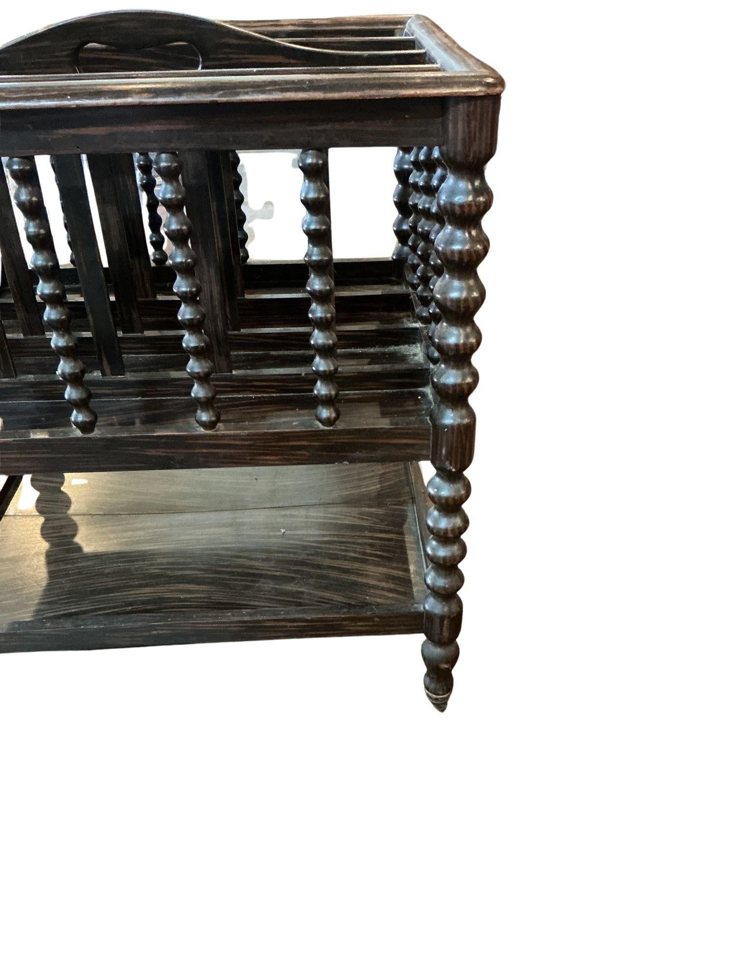 Antique Mahogany Newspaper or Magazine Rack - 3