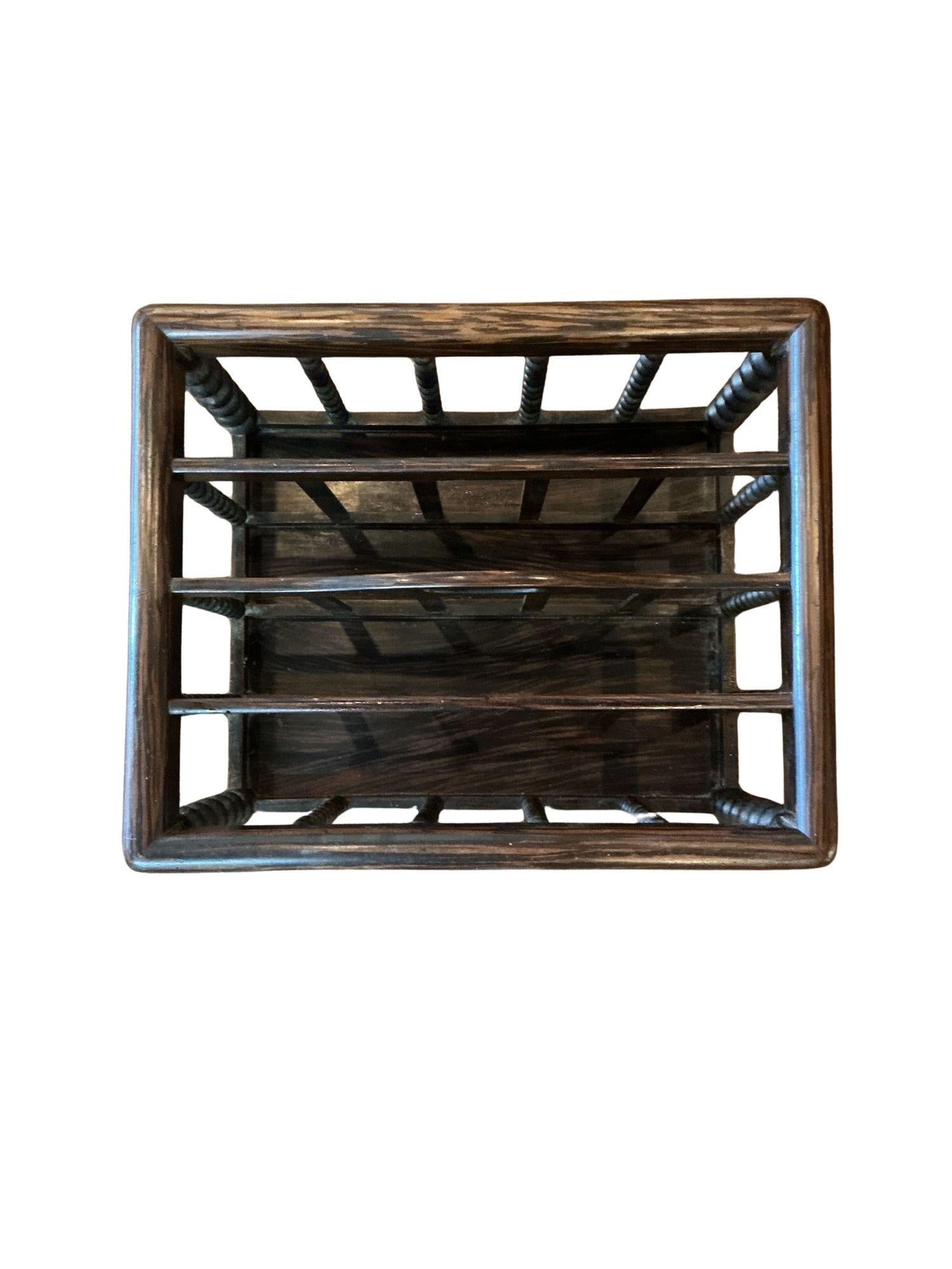 Antique Mahogany Newspaper or Magazine Rack - 4