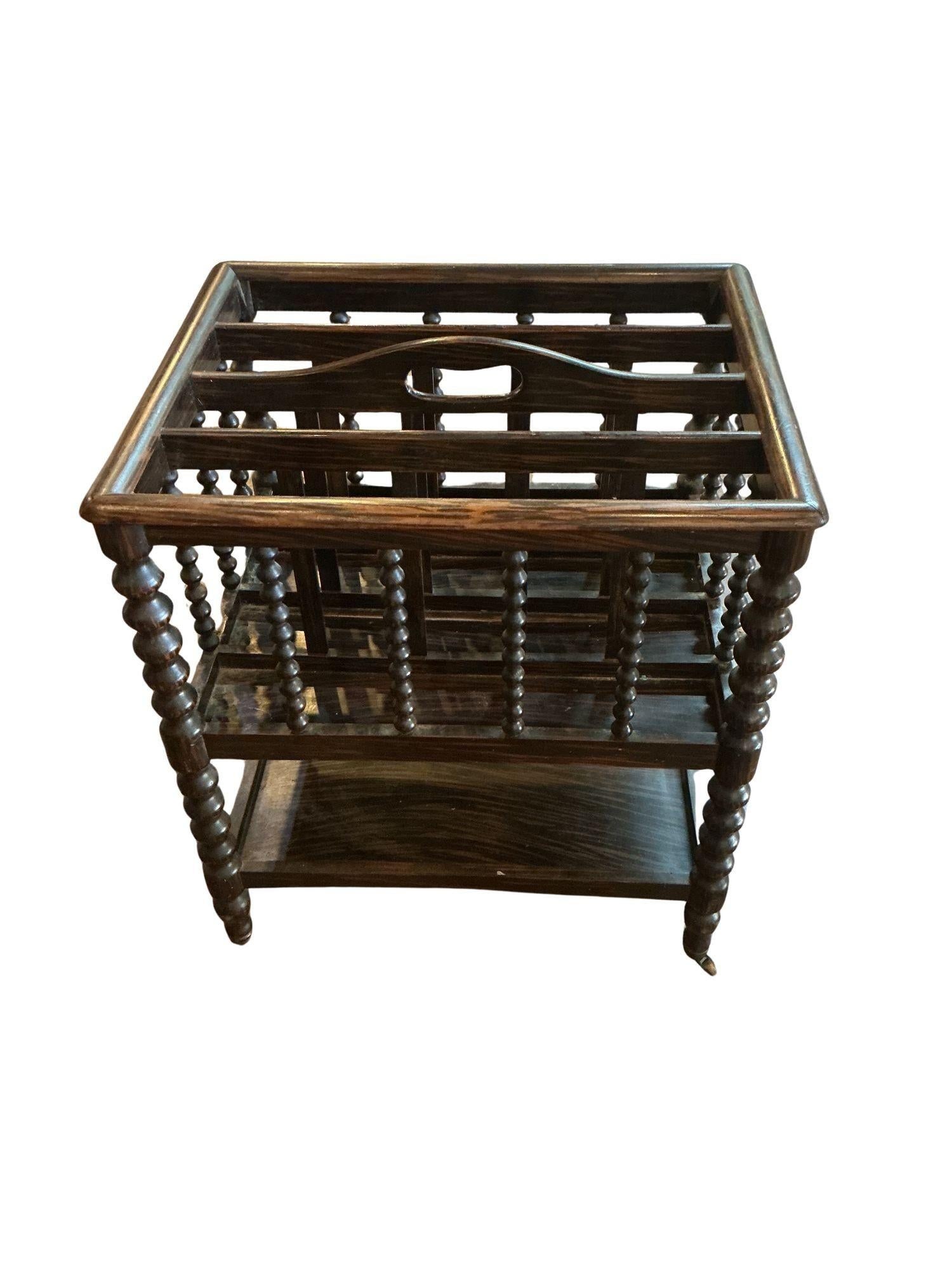 Antique Mahogany Newspaper or Magazine Rack - 5