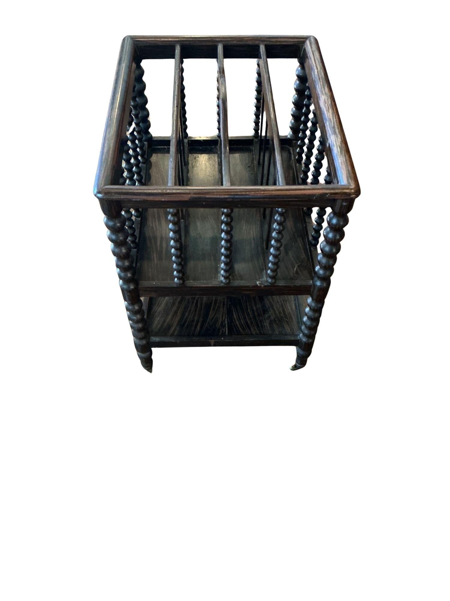 Antique Mahogany Newspaper or Magazine Rack - 6