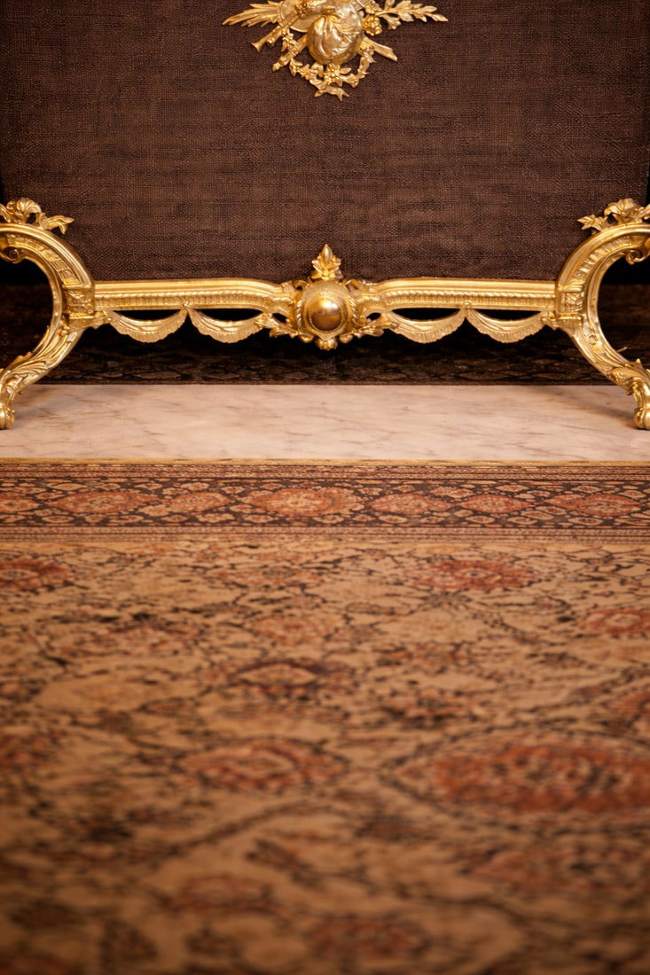 19th C French Louis XVI Gilt Bronze Fireplace Screen - 4