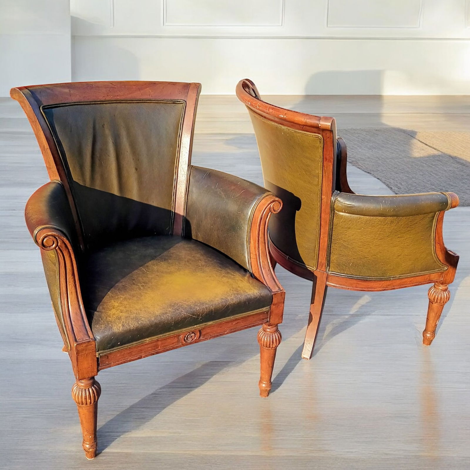 Elevate Your Home With This Exquisite Pair of Limited Edition Side Leather Chairs by Baker Furniture - 10