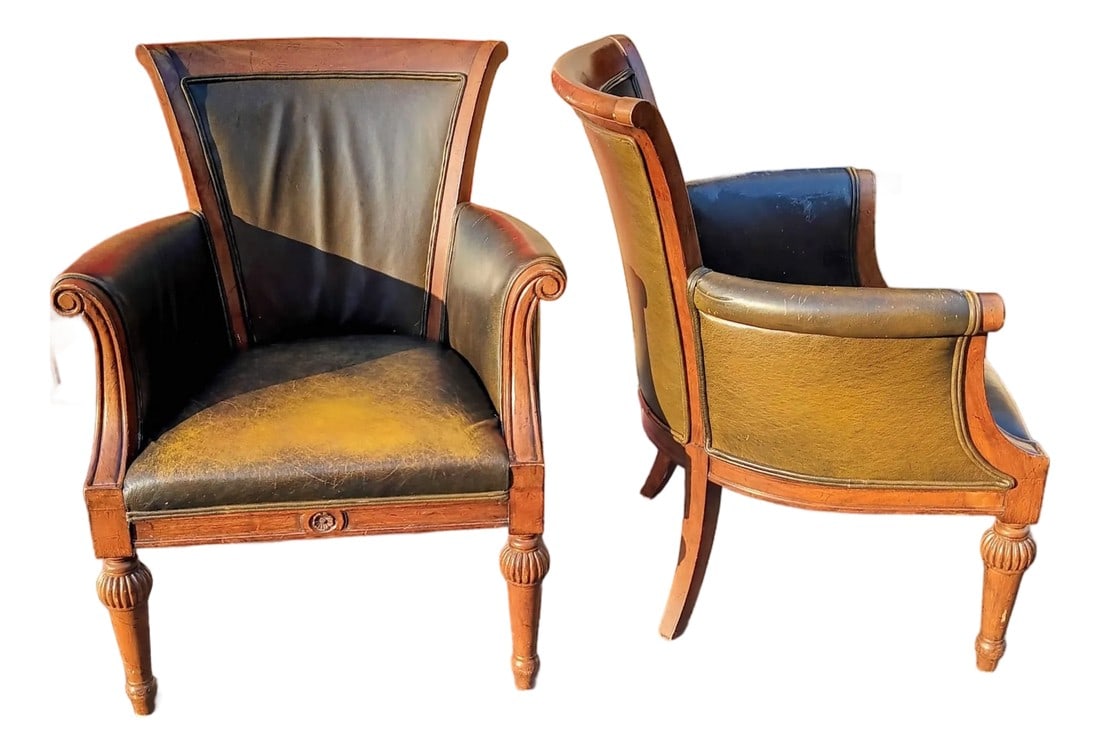 Elevate Your Home With This Exquisite Pair of Limited Edition Side Leather Chairs by Baker Furniture: A testament to enduring craftsmanship and sophisticated design, these chairs are more than just seating; they are a legacy. Exclusivity: Part of a highly sought-after limited run from the esteemed