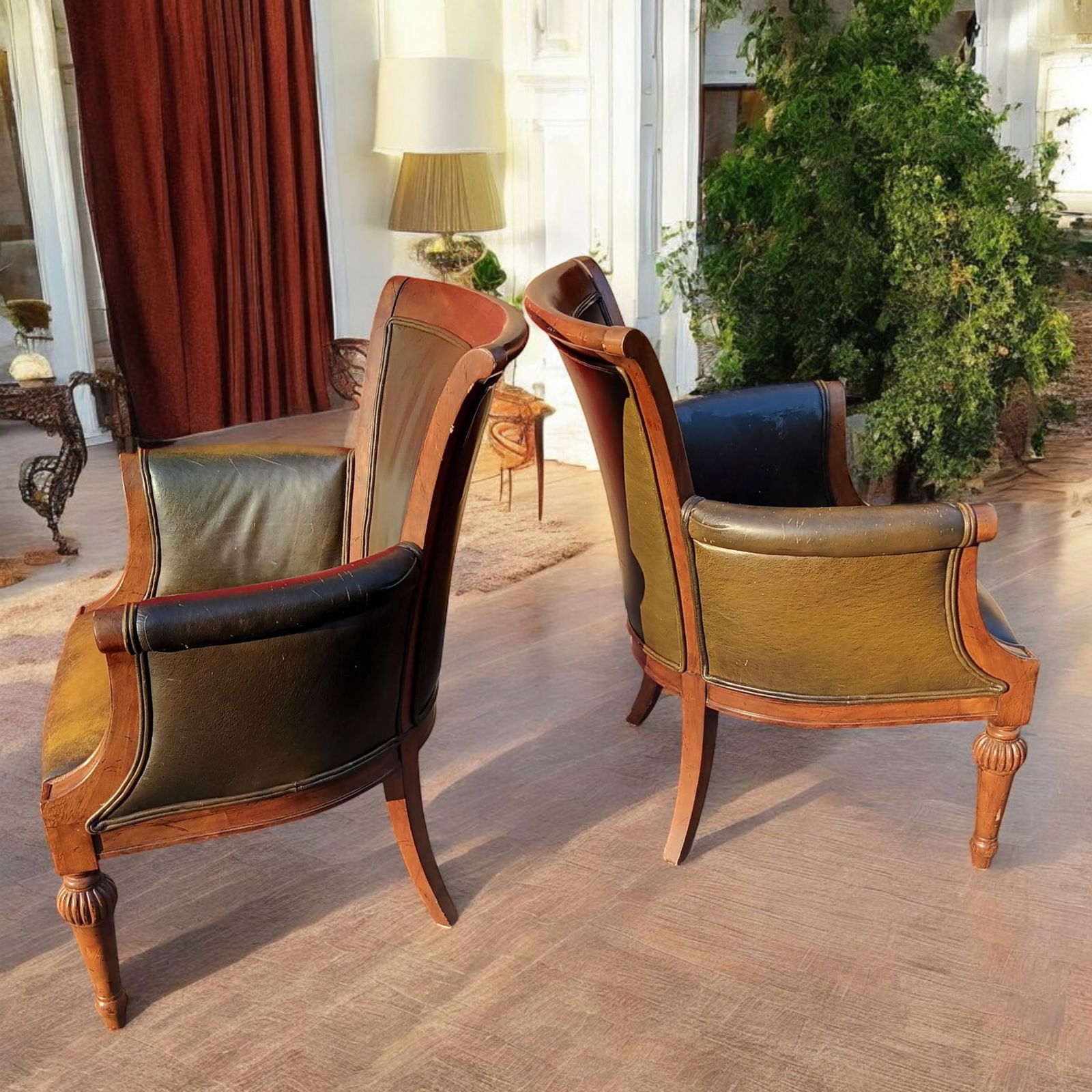 Elevate Your Home With This Exquisite Pair of Limited Edition Side Leather Chairs by Baker Furniture - 2