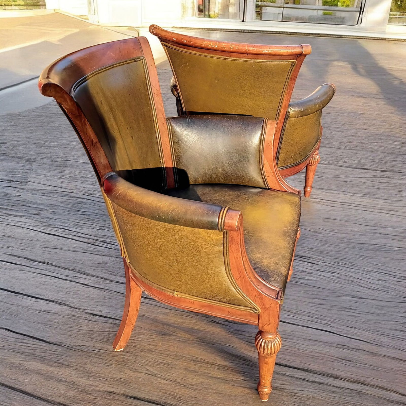 Elevate Your Home With This Exquisite Pair of Limited Edition Side Leather Chairs by Baker Furniture - 3