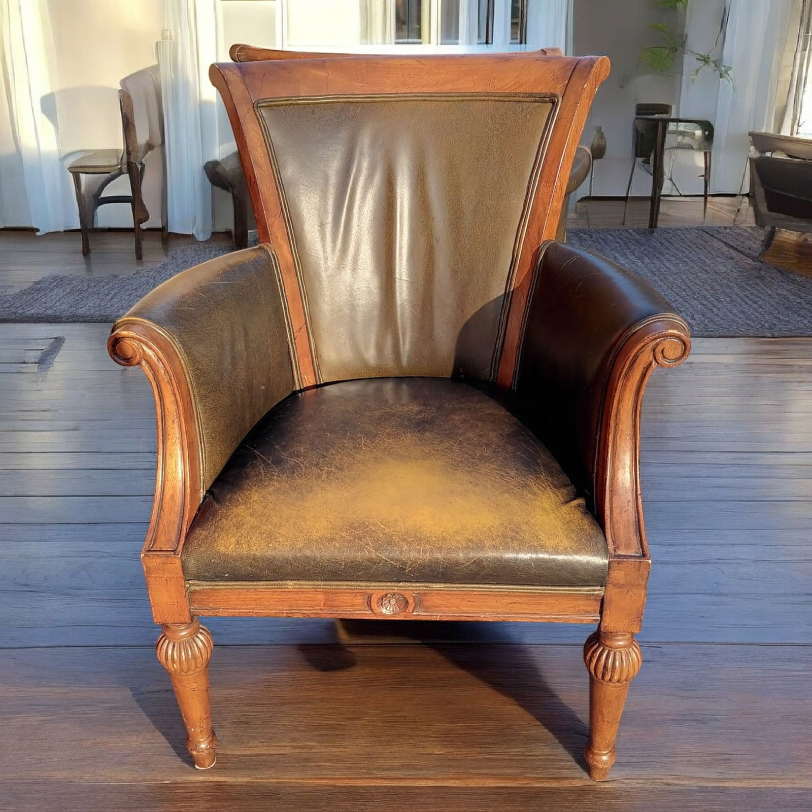 Elevate Your Home With This Exquisite Pair of Limited Edition Side Leather Chairs by Baker Furniture - 4